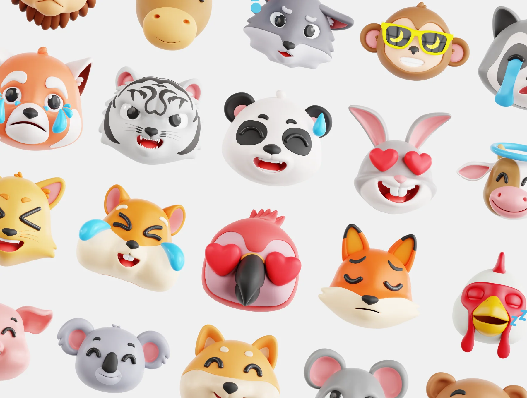 Animal Emoji 3D Icon Set 5