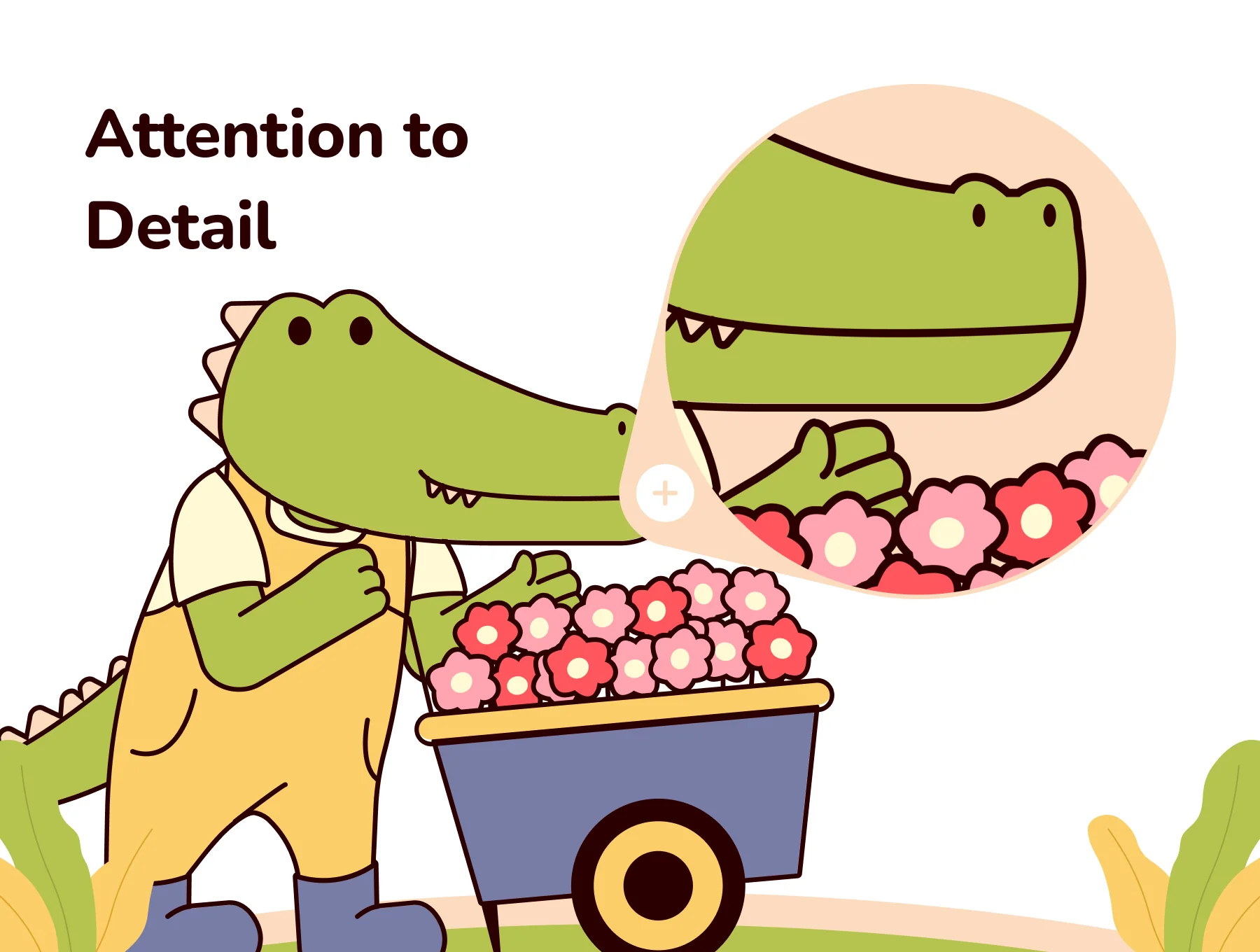 Animal Selling Flowers Illustration 4