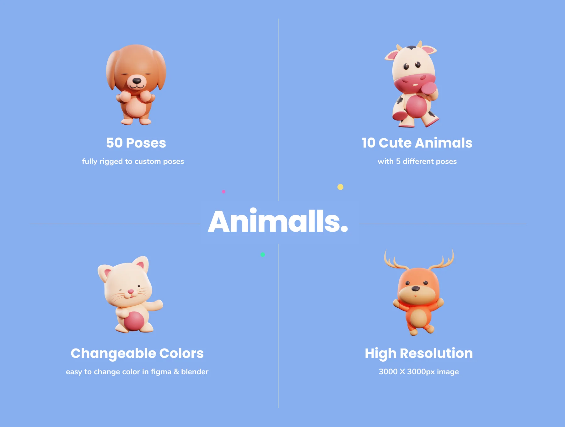 Animalls - 3D Cute Illustration Pack 2