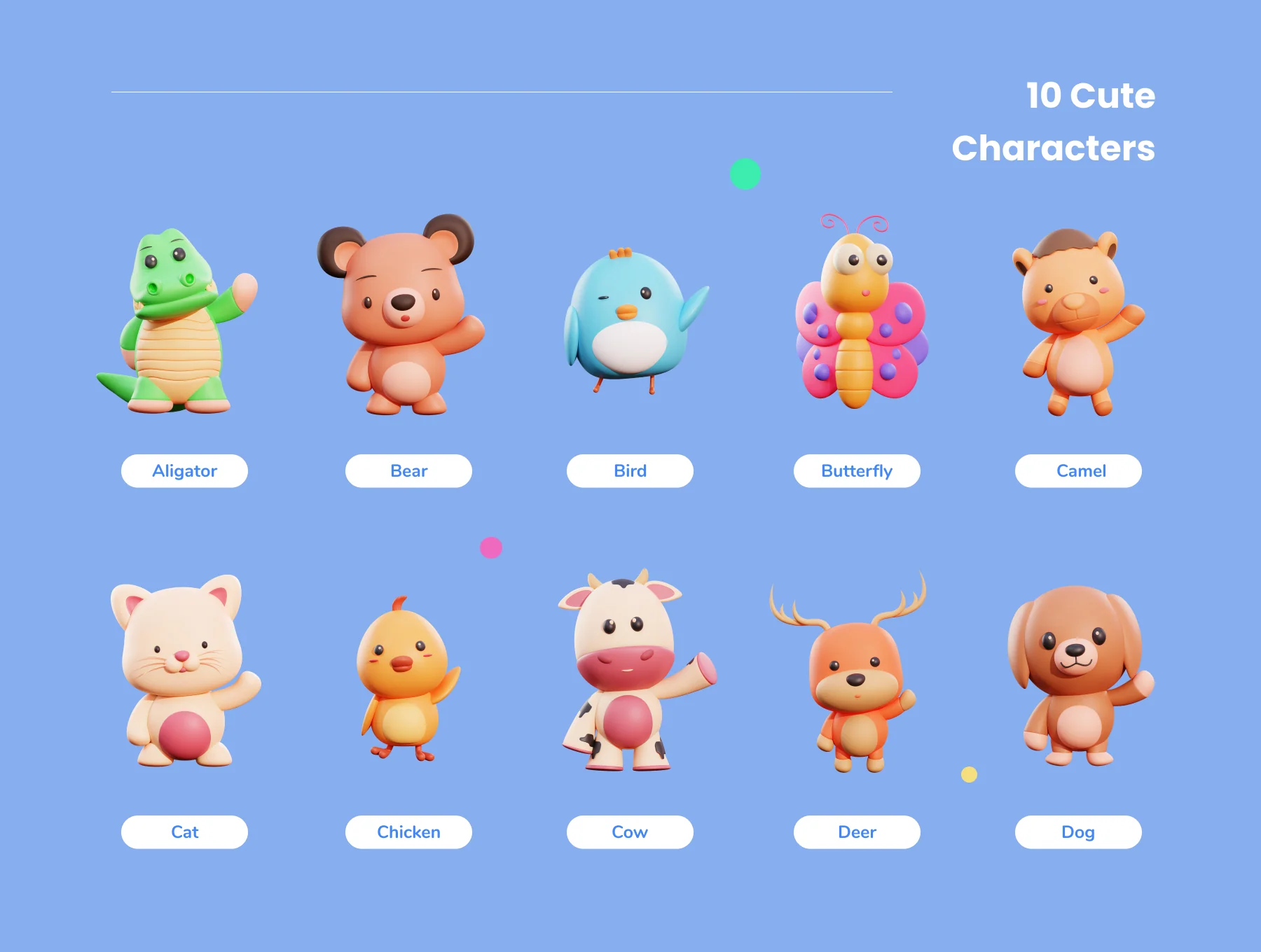 Animalls - 3D Cute Illustration Pack 4
