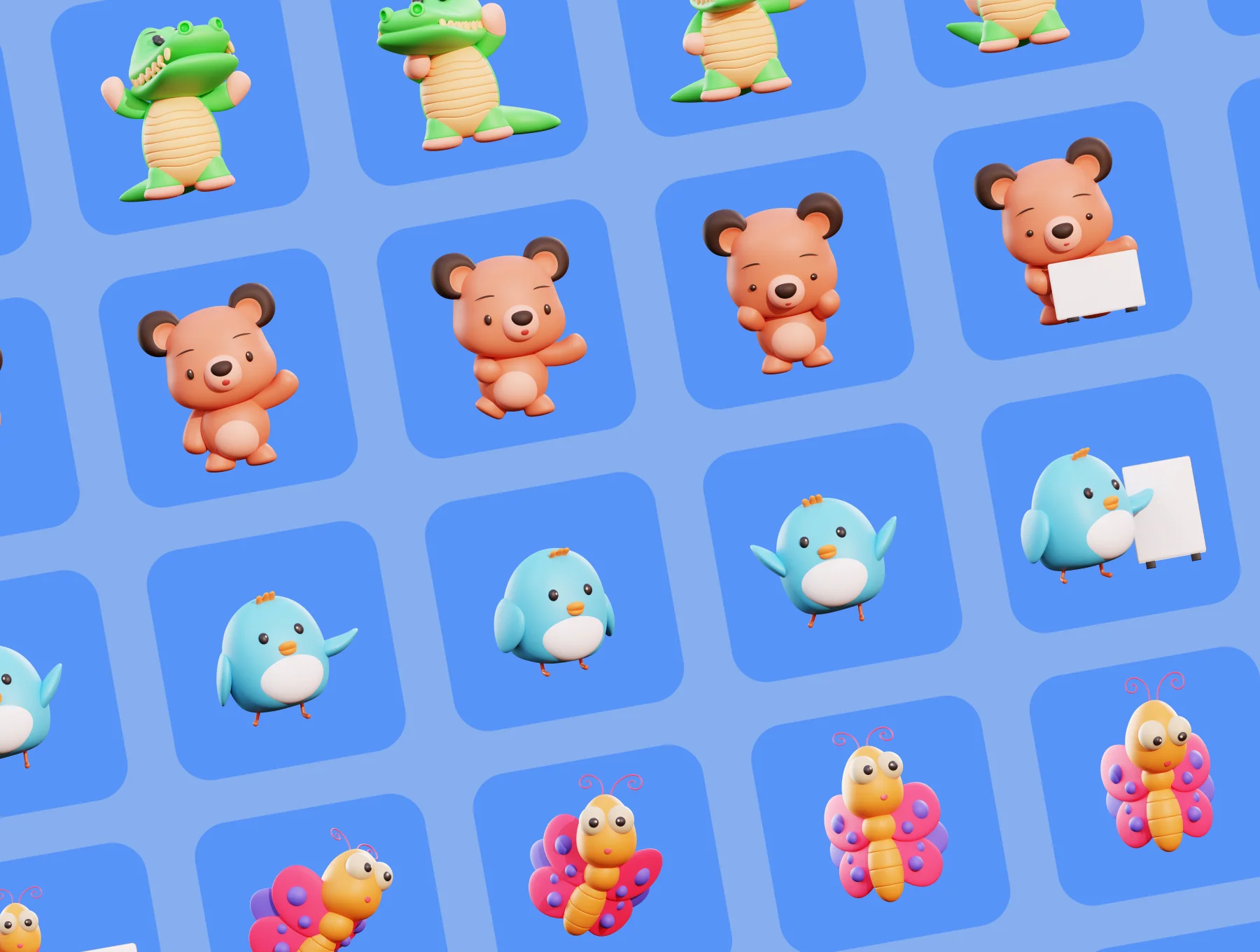Animalls - 3D Cute Illustration Pack 7