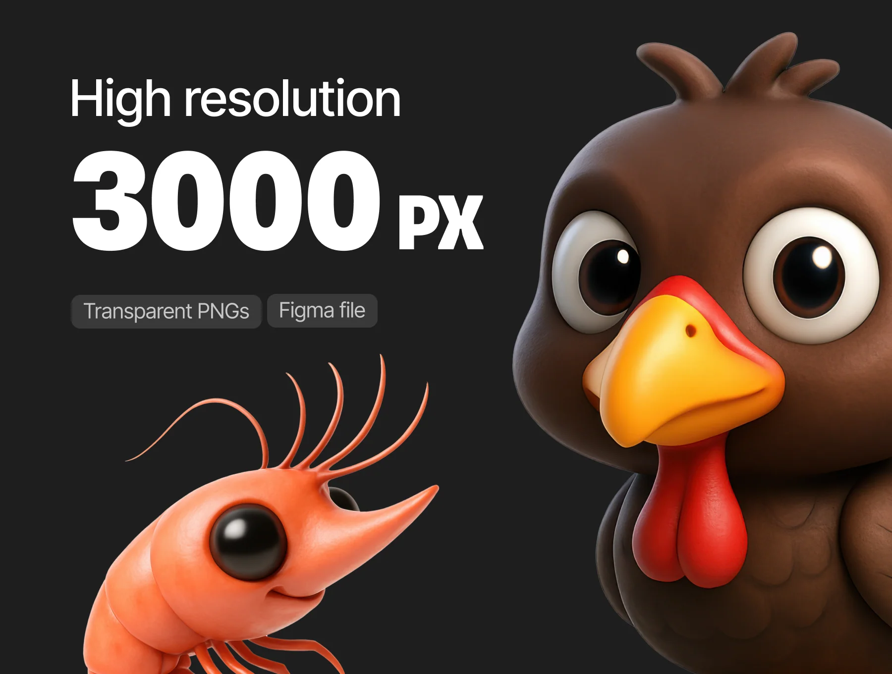 Animals | 100pcs 3D Icons 4