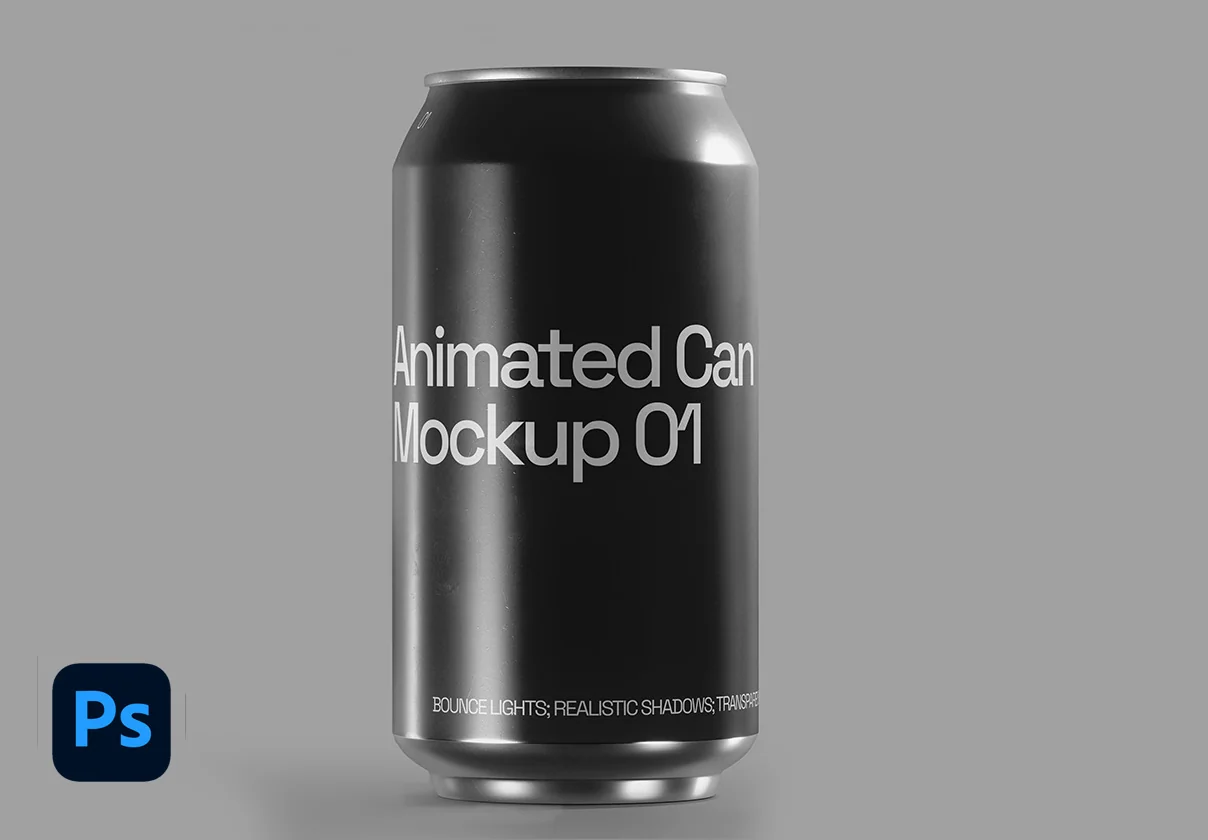 Animated Can Mockup for Photoshop