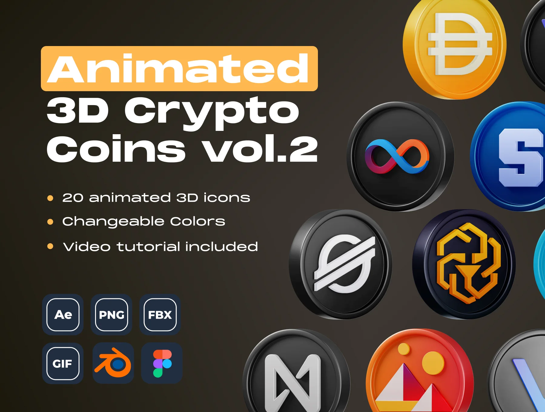 Animated Crypto Coins vol.2