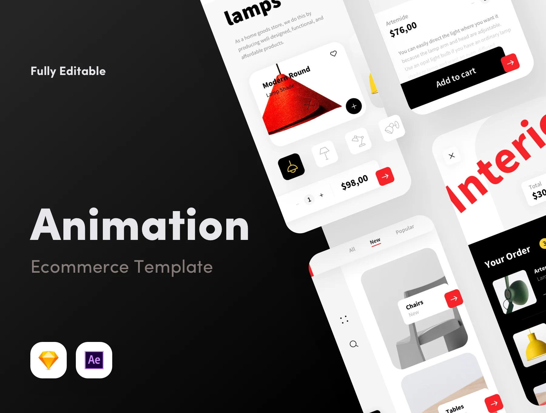 Animated e-commerce template