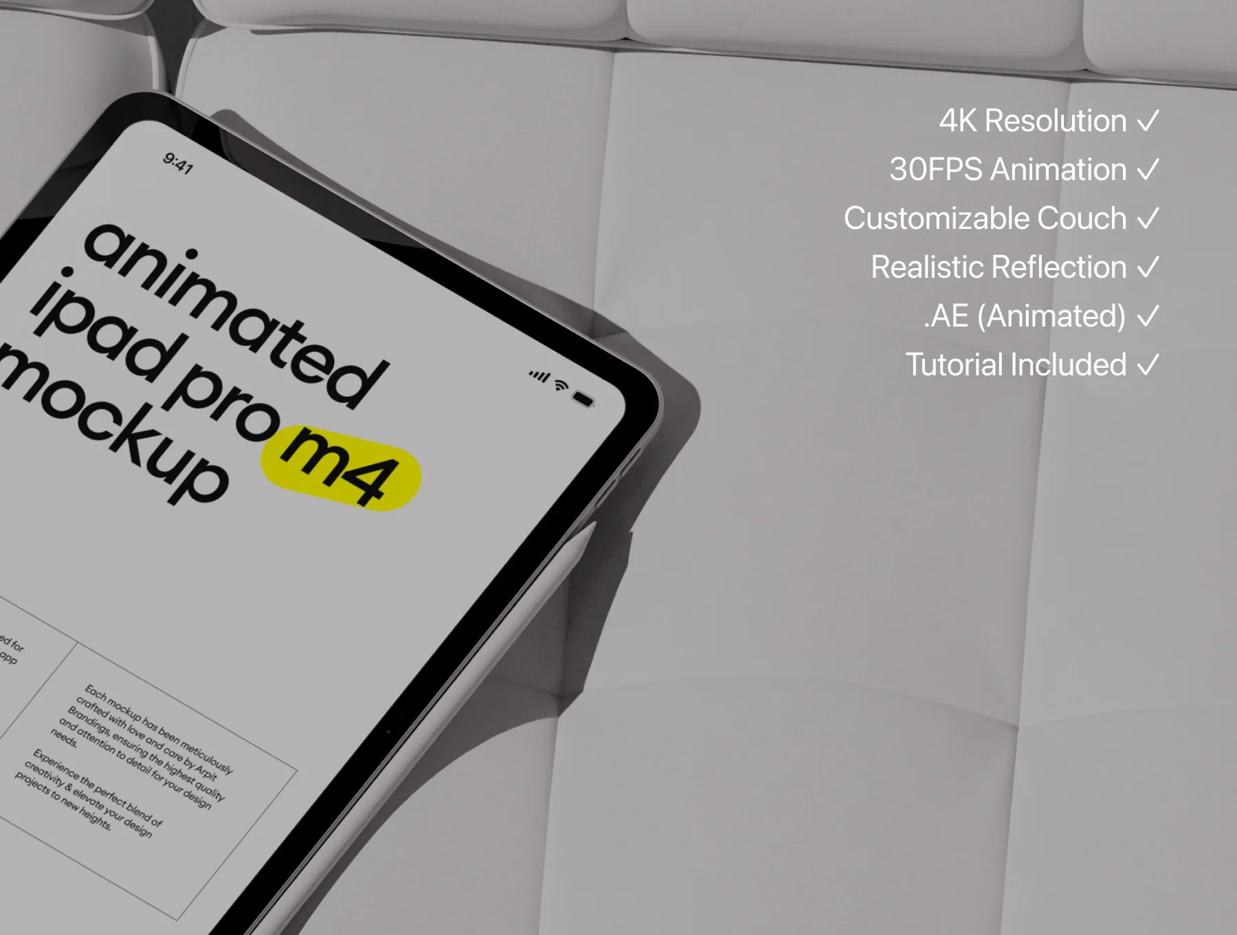Animated iPad Pro M4 Mockup 4