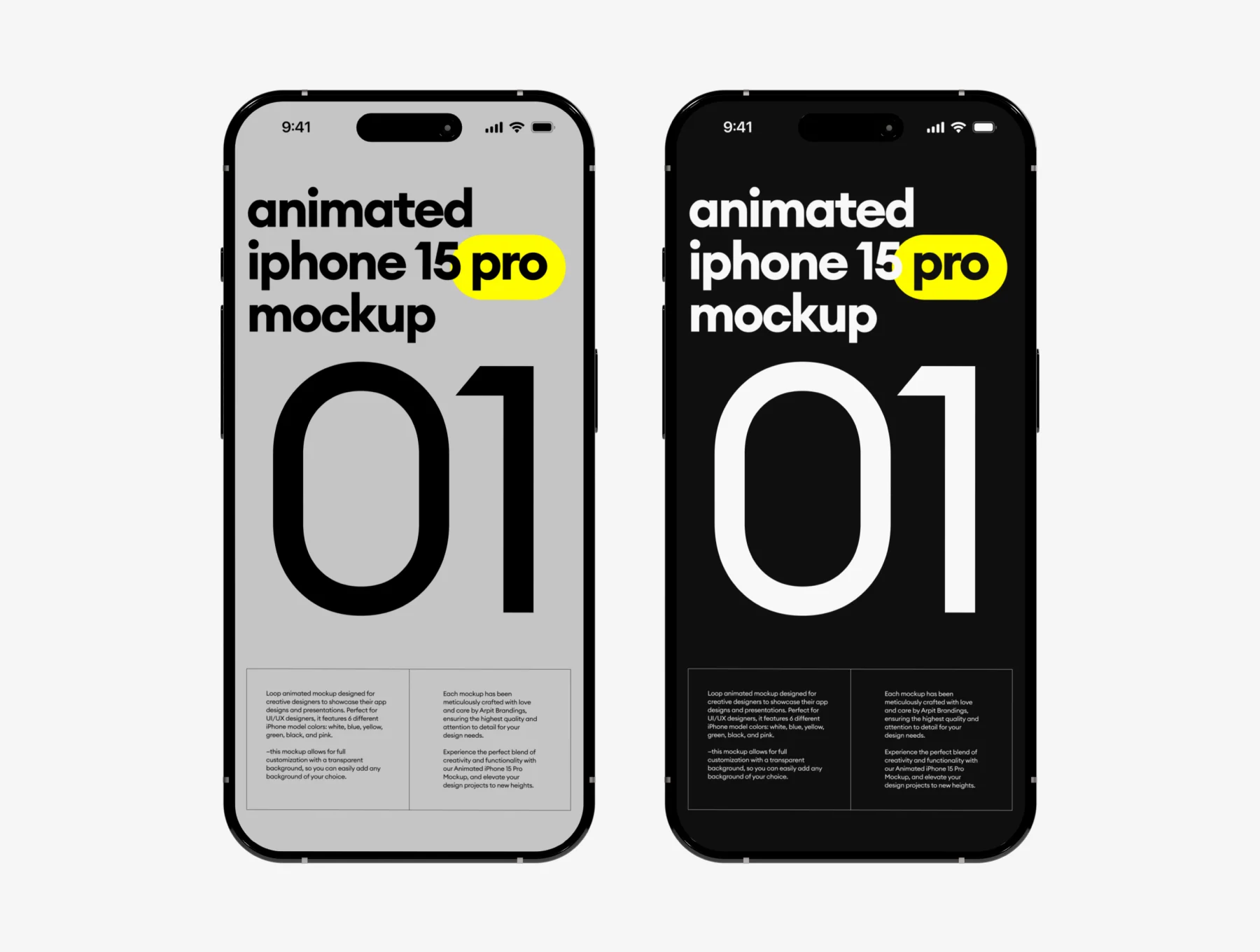 Animated iPhone 15 Pro Mockup | 01