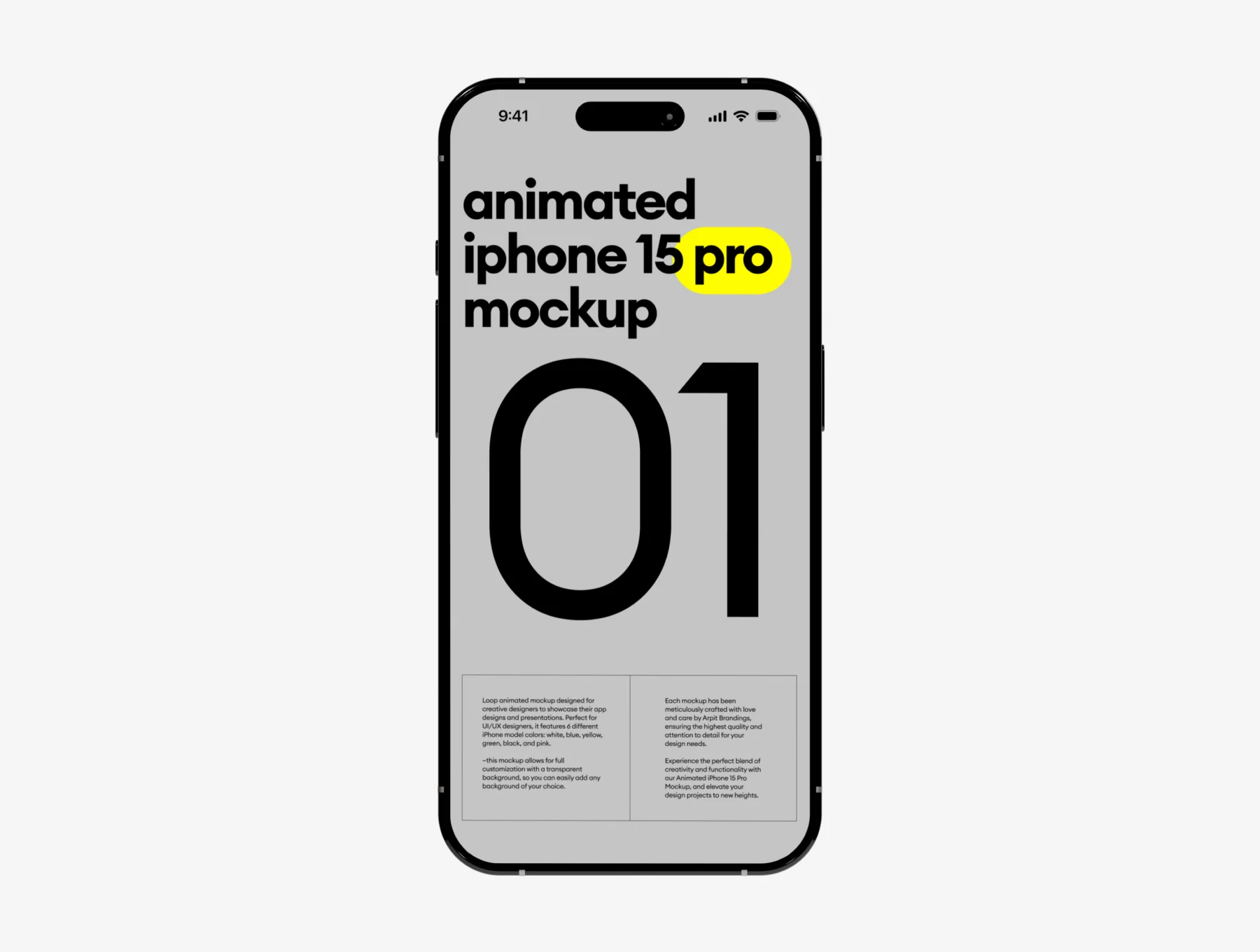 Animated iPhone 15 Pro Mockup | 01 2
