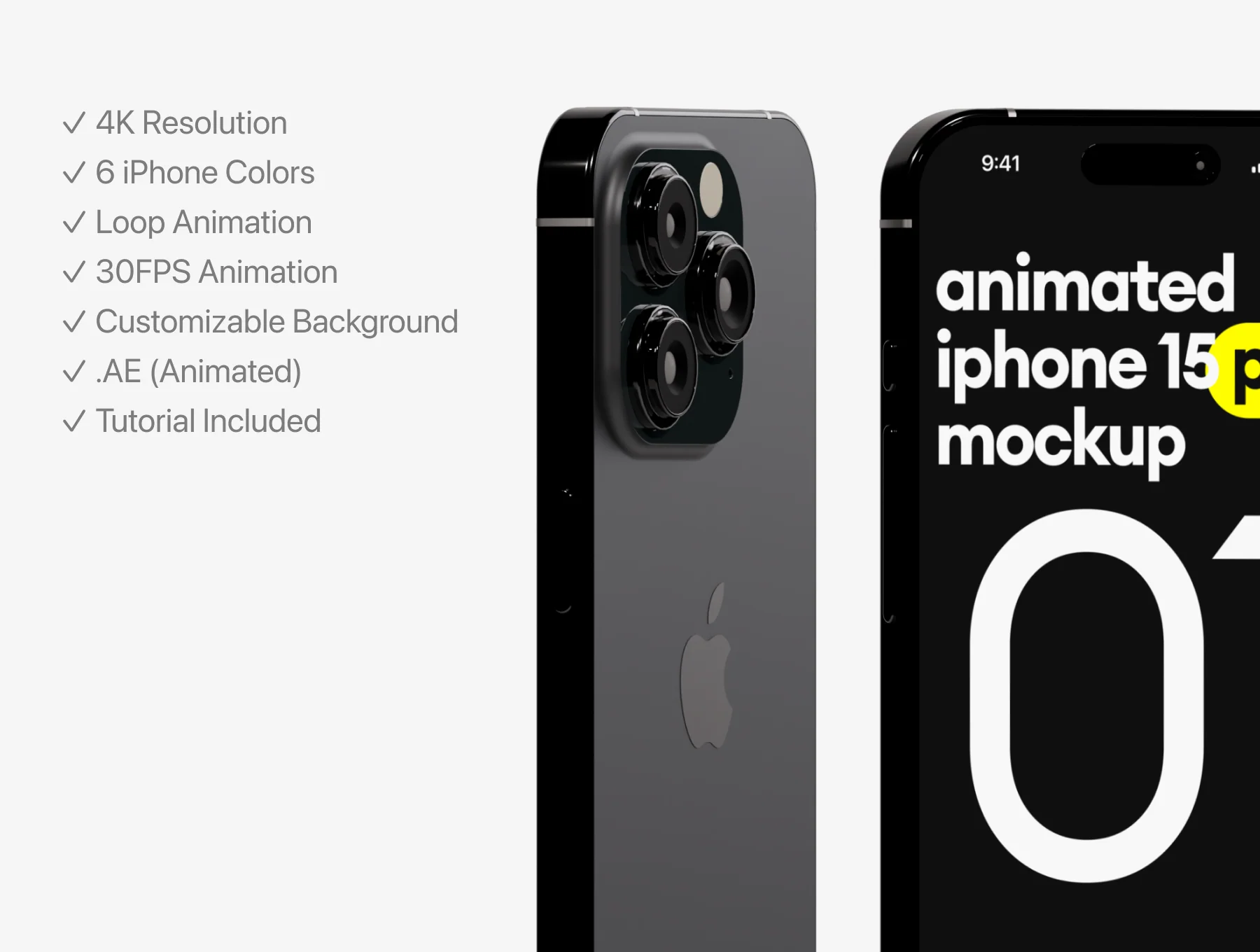 Animated iPhone 15 Pro Mockup | 01 4