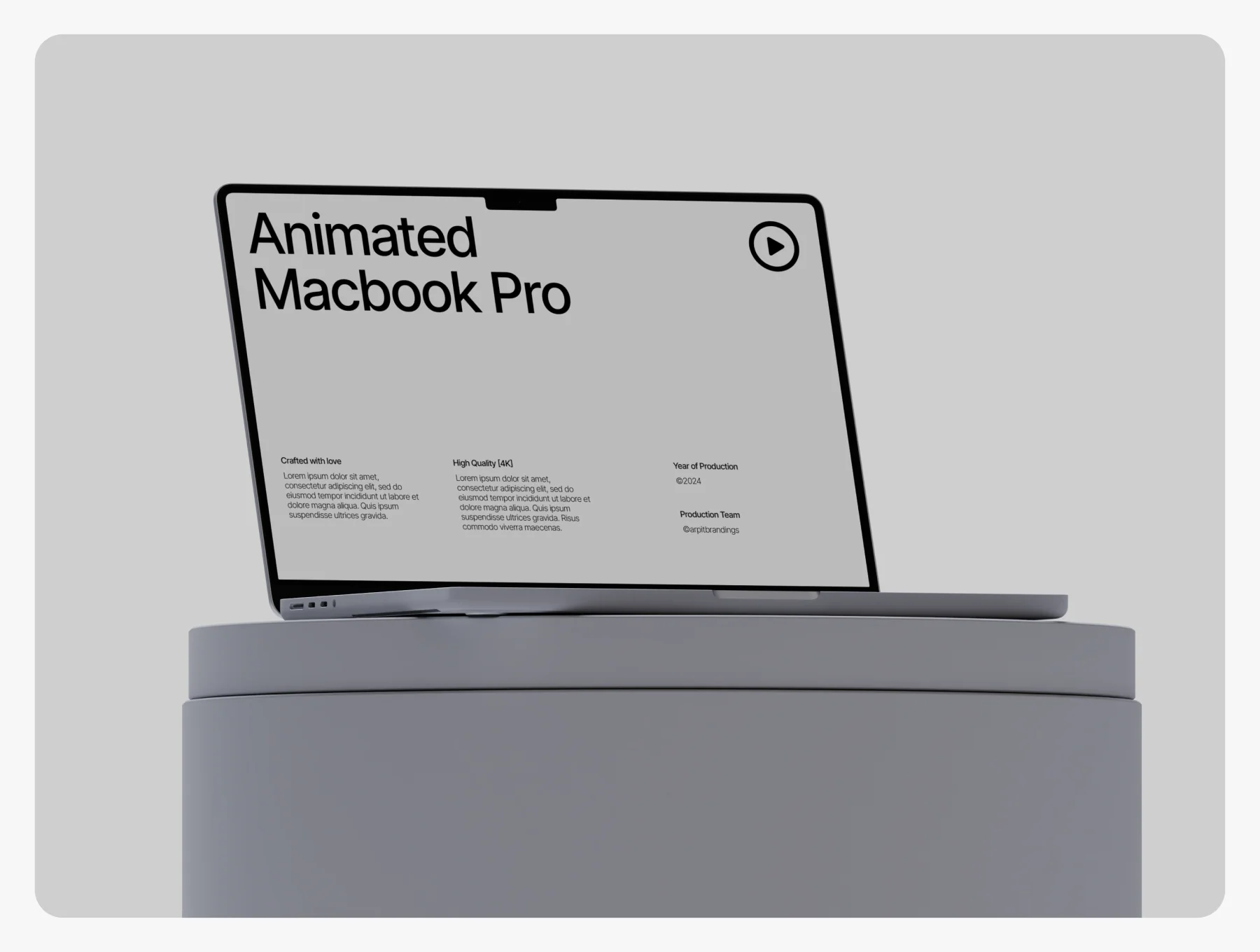 Animated Macbook Pro Mockup 3