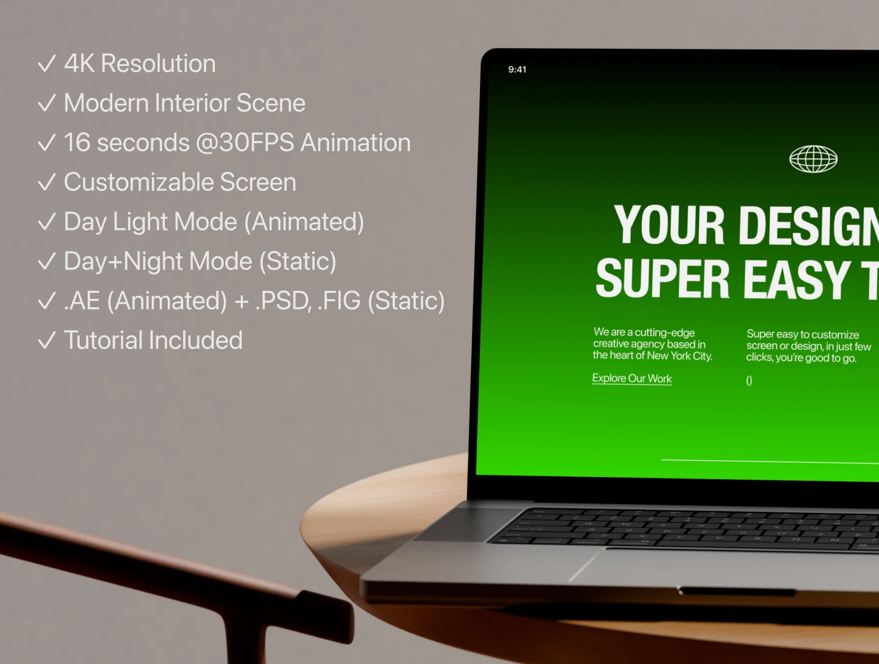 Animated Macbook Pro Mockup | 10 2