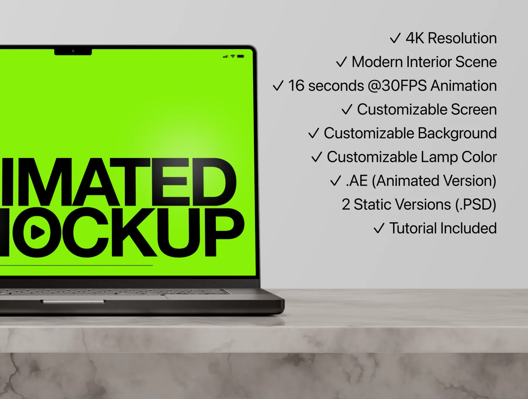 Animated Macbook Pro Mockup | 11 4