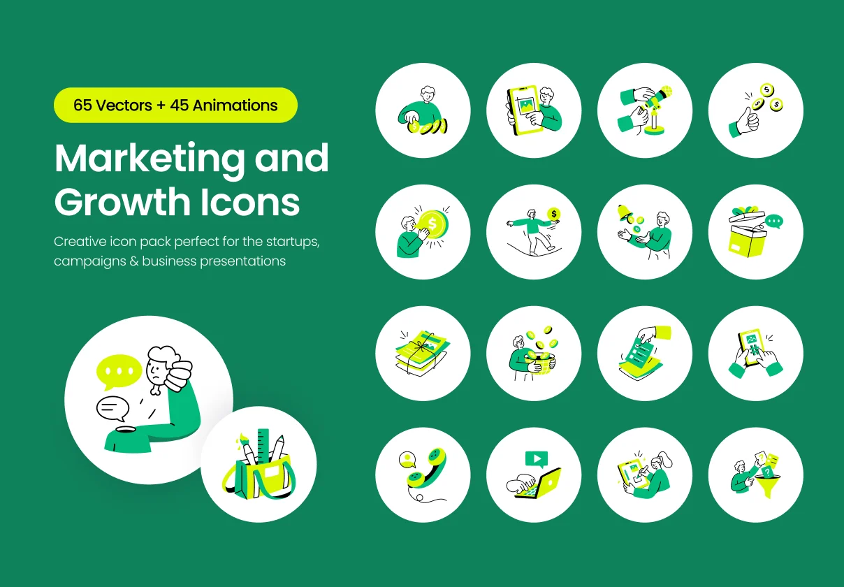 Animated Marketing & Growth Icons