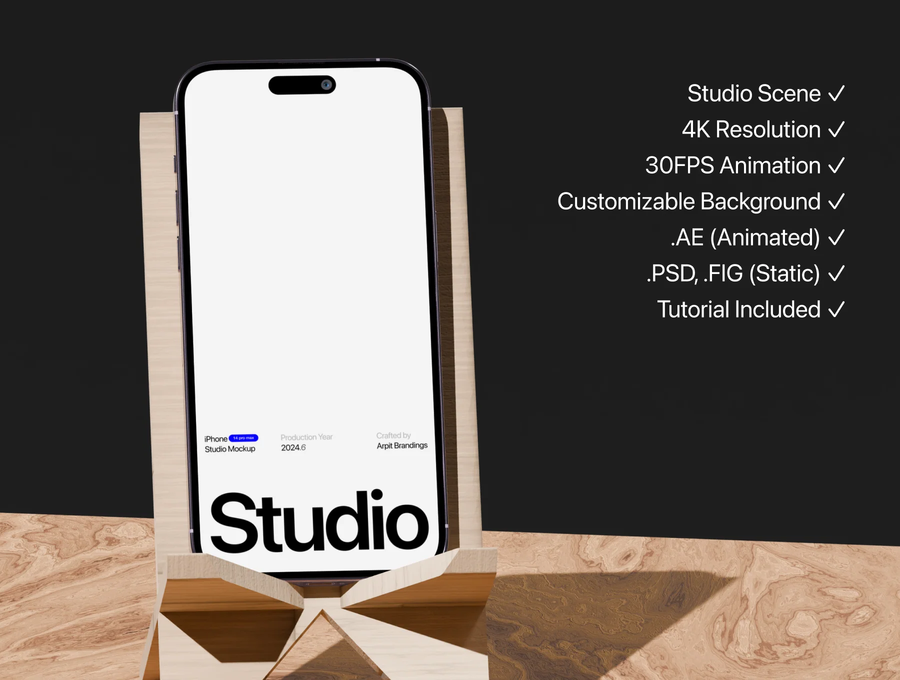 Animated Studio iPhone Mockup 3