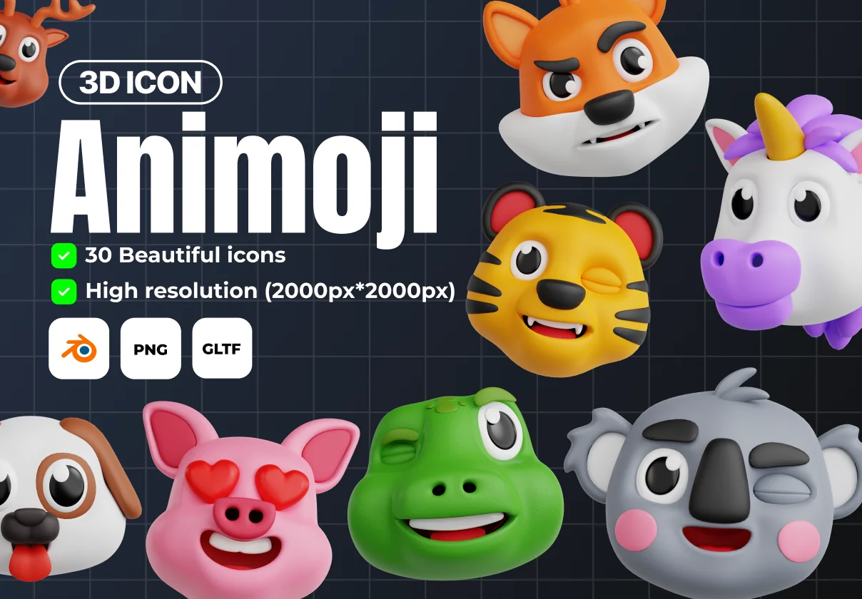 Animoji 3D Icon Set
