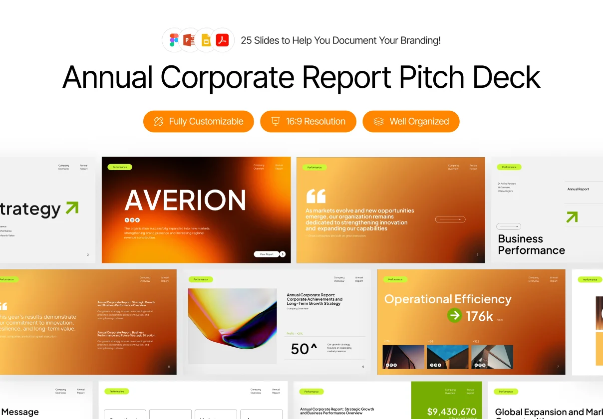 Annual Corporate Report Pitch Deck Template