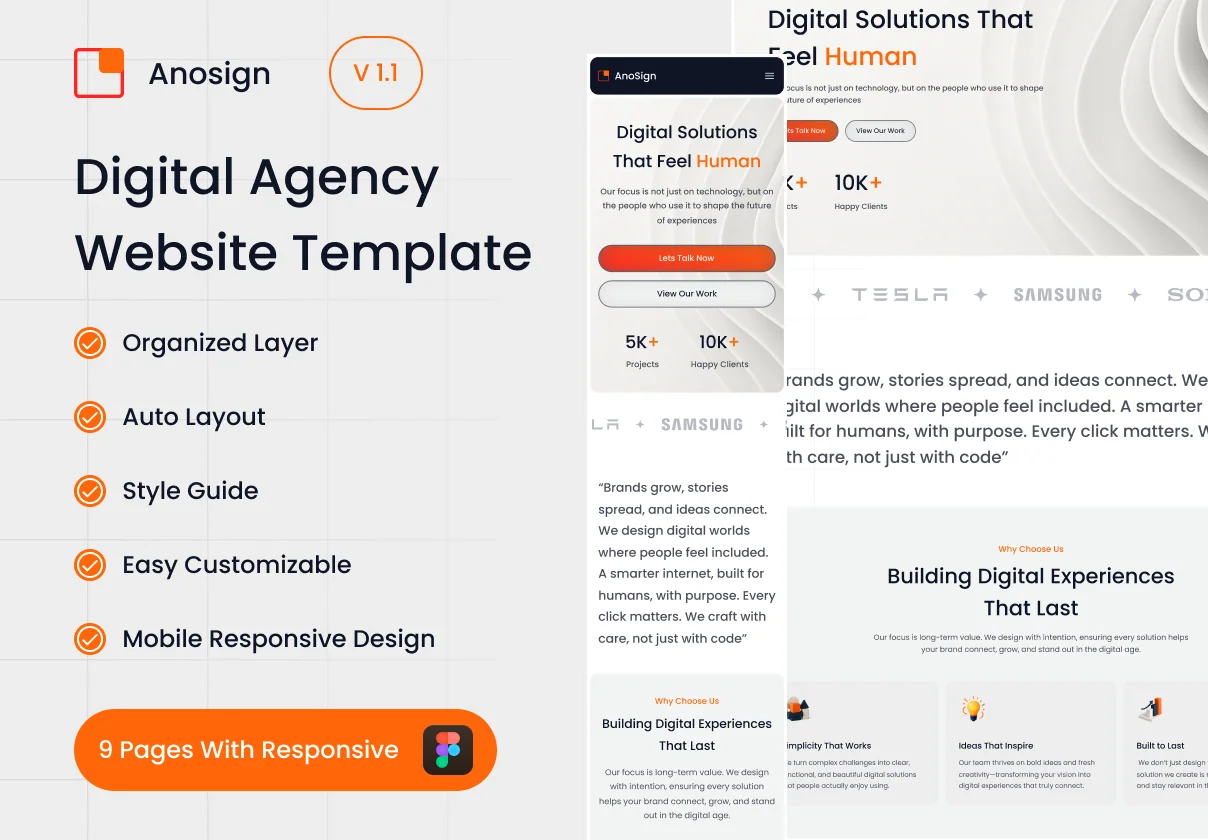 Anosign - Digital Agency Website Template