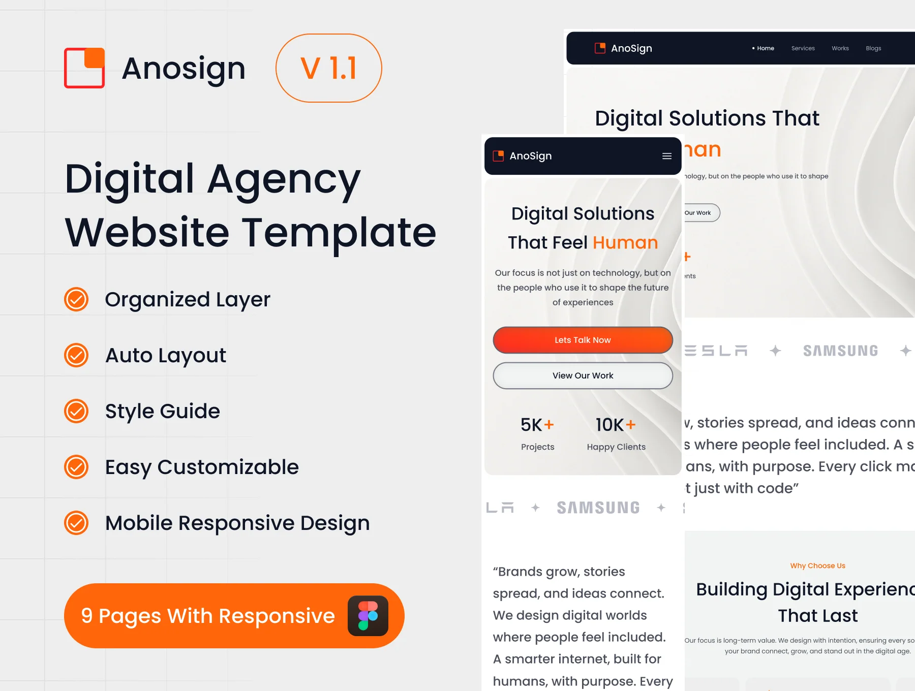 Anosign - Digital Agency Website Template