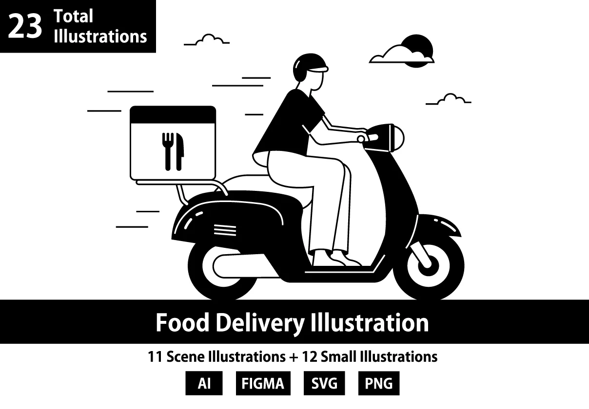 ANTA - Food Delivery Illustration Pack