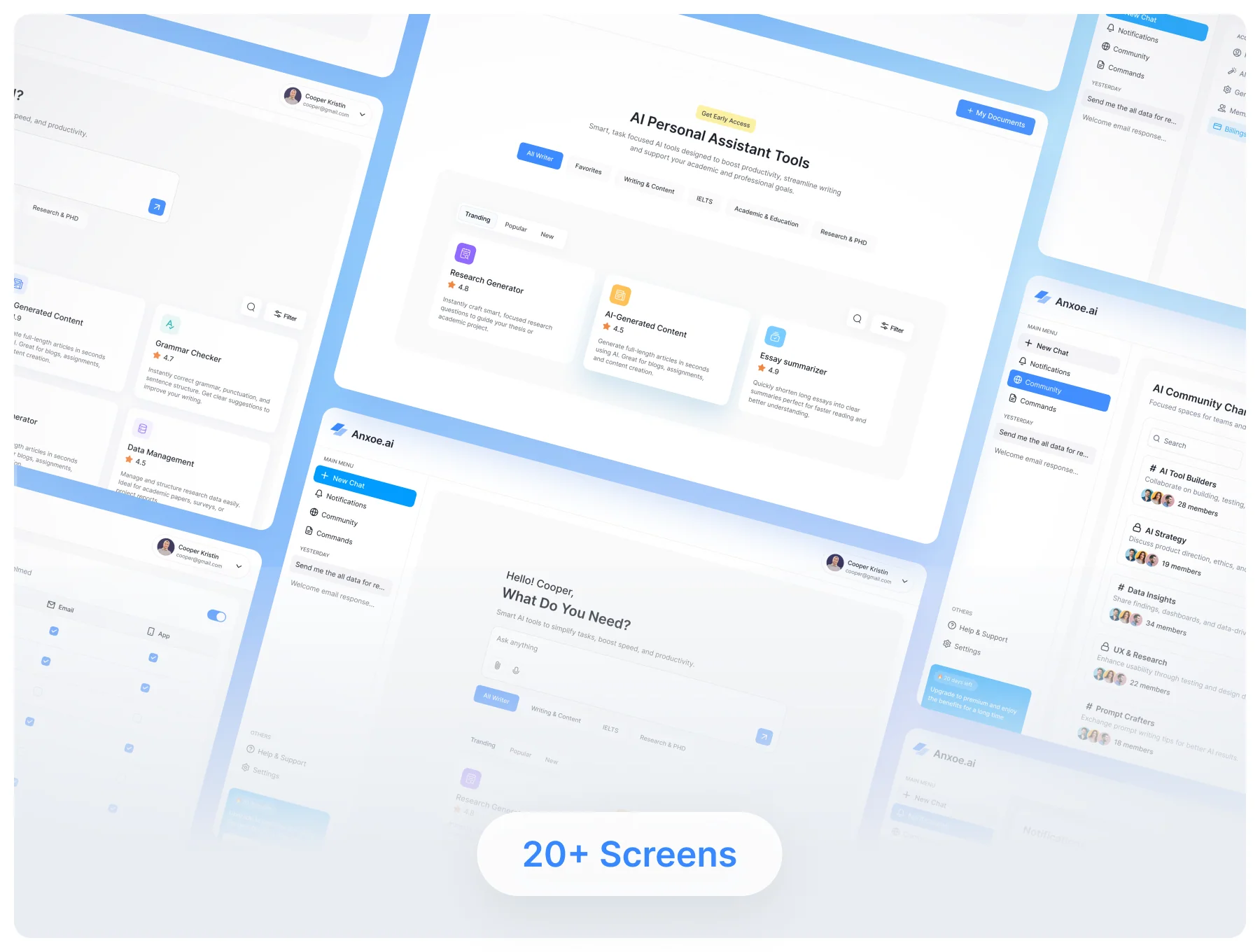 ANXOE.AI – AI Personal Assistant Dashboard UI Kit 2
