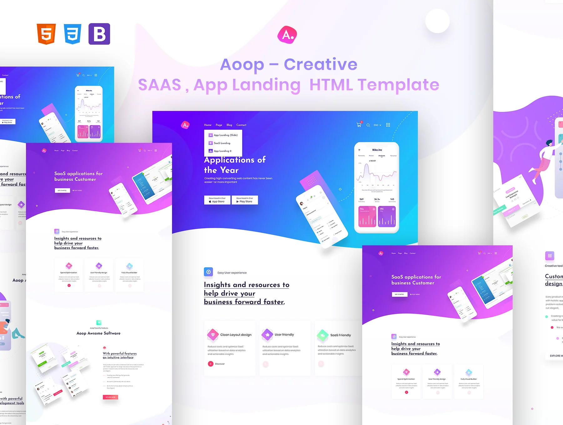 Aoop - SaaS & App Landing HTML Template