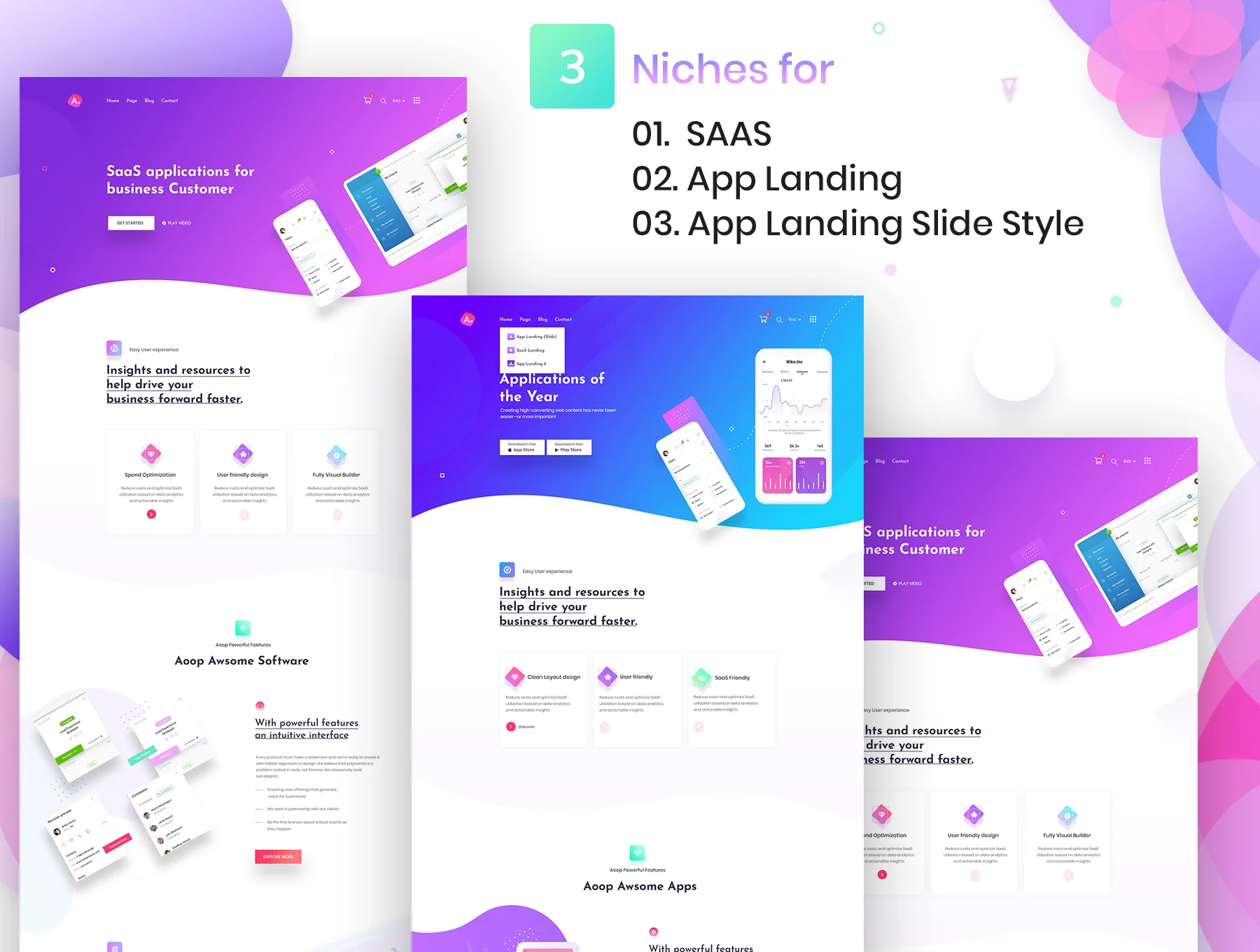Aoop - SaaS & App Landing HTML Template 2
