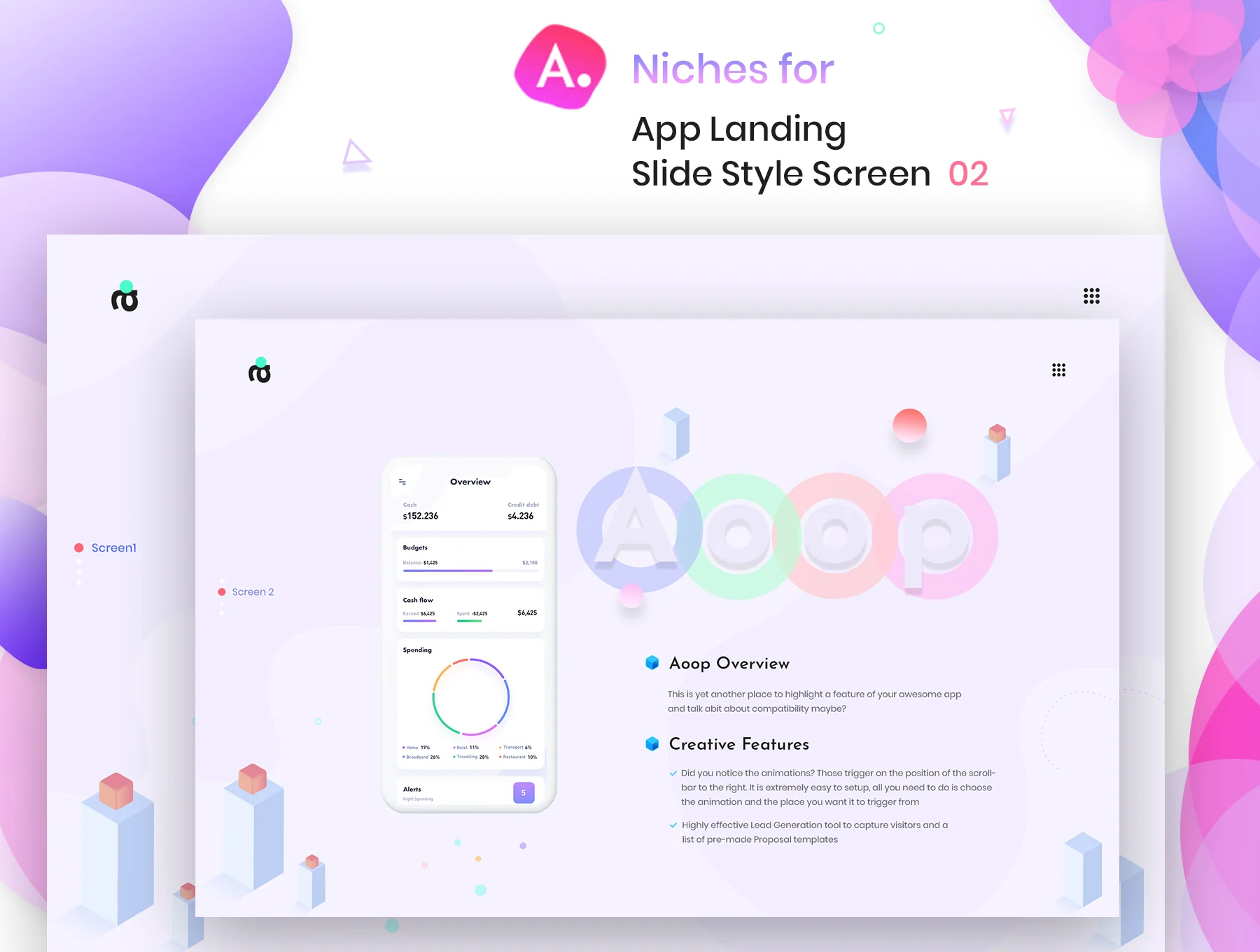 Aoop - SaaS & App Landing HTML Template 4