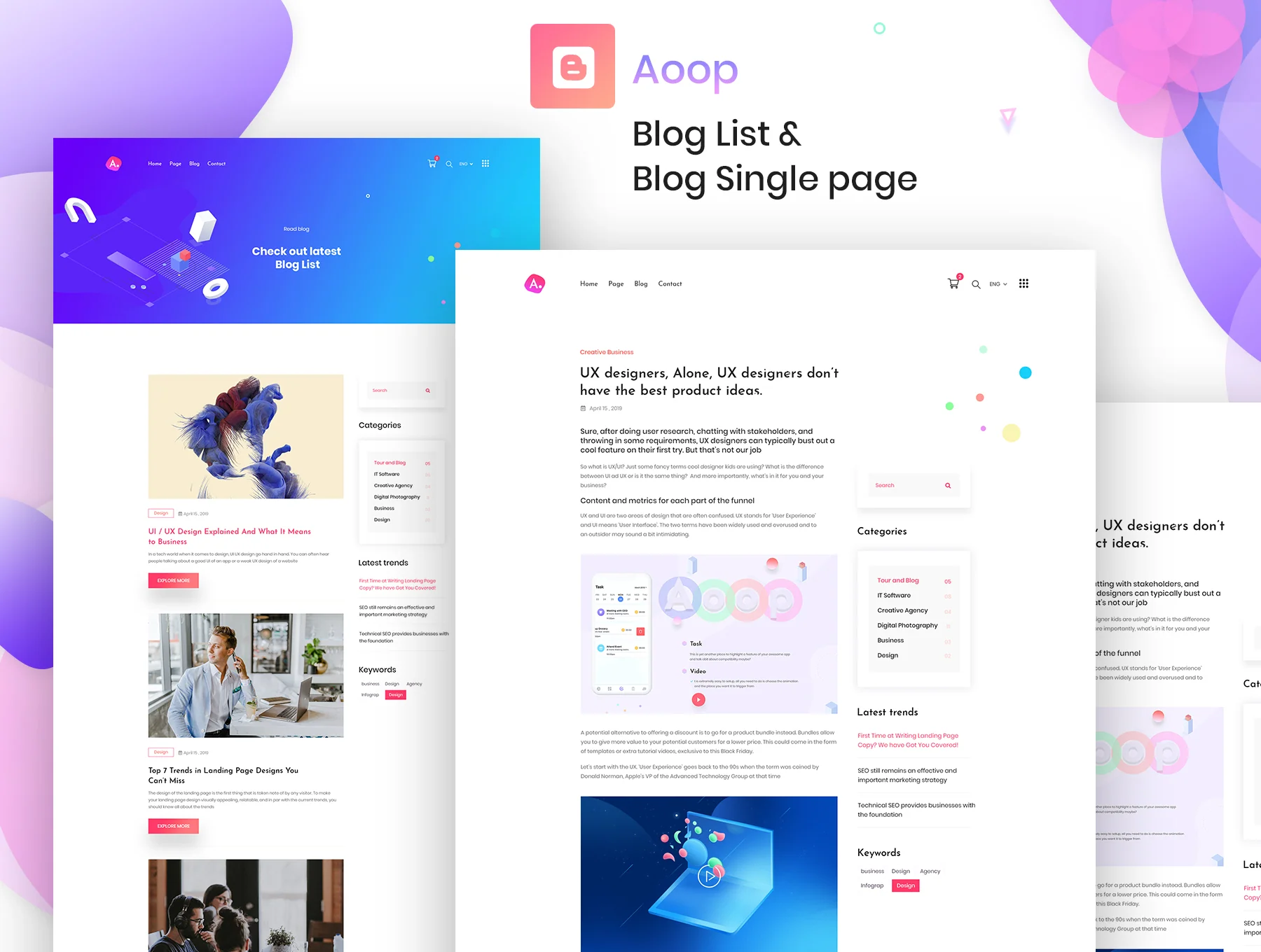 Aoop - SaaS & App Landing HTML Template 6