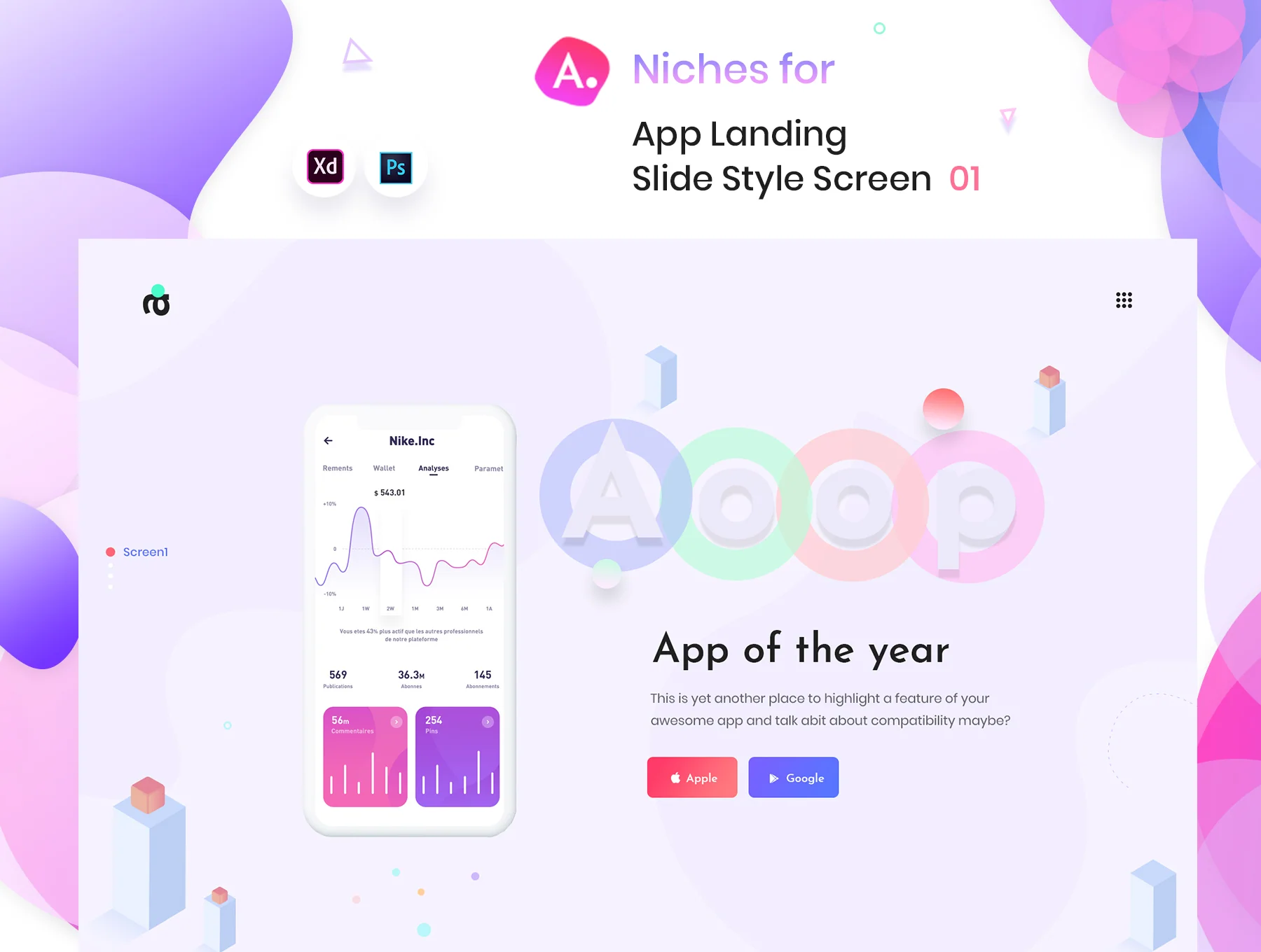 Aoop - SaaS & App Landing Template 3