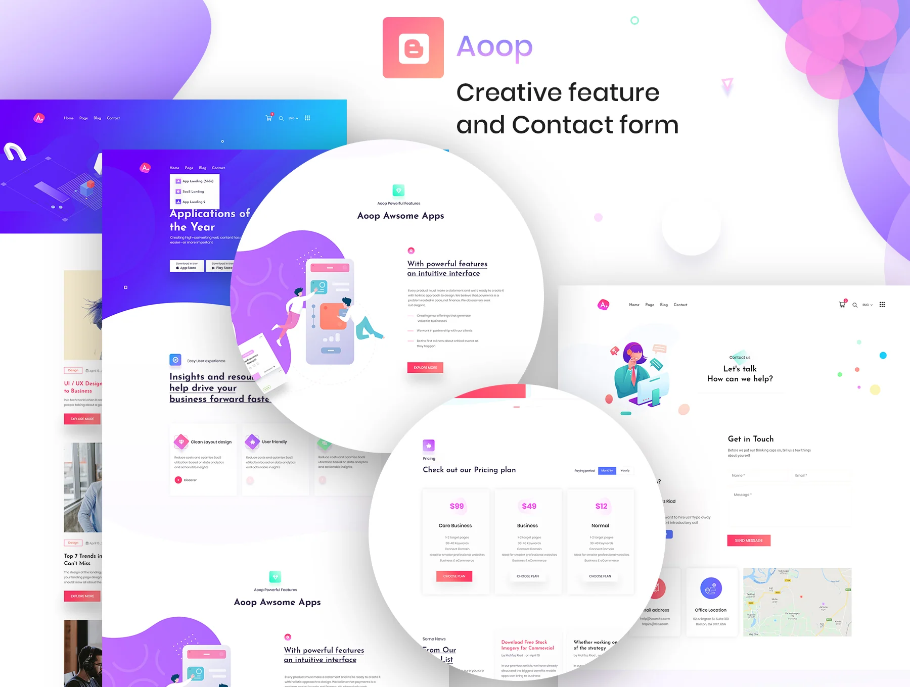 Aoop - SaaS & App Landing Template 7