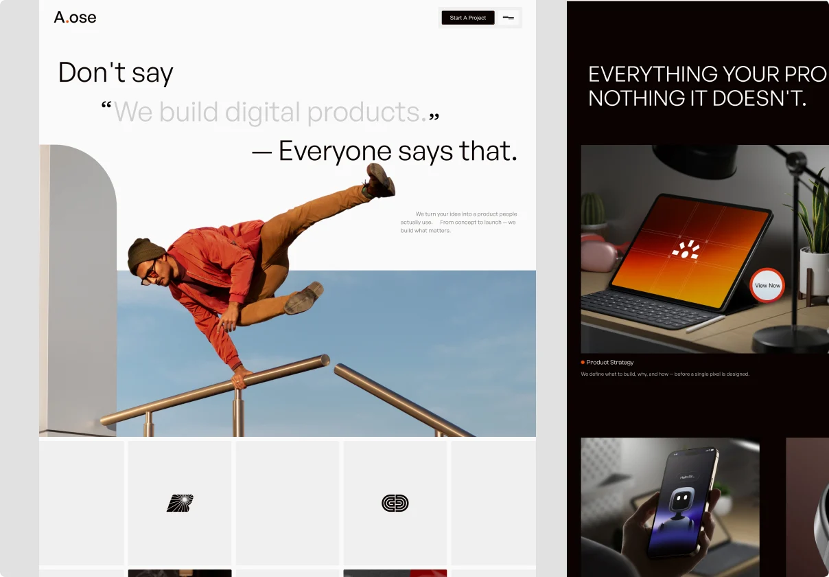 A.ose — Modern Agency Webflow Template