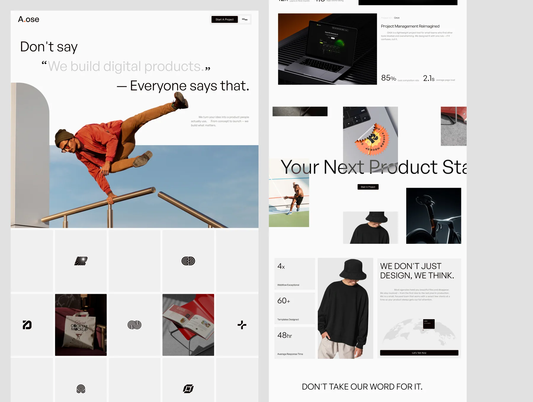 A.ose — Modern Agency Webflow Template 4