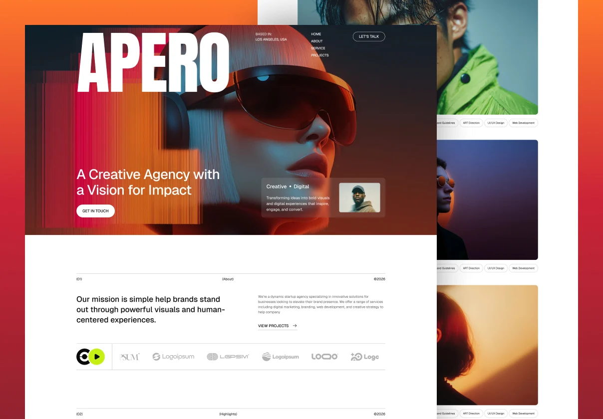 Apero-Portfolio & Agency Website Ui Kit