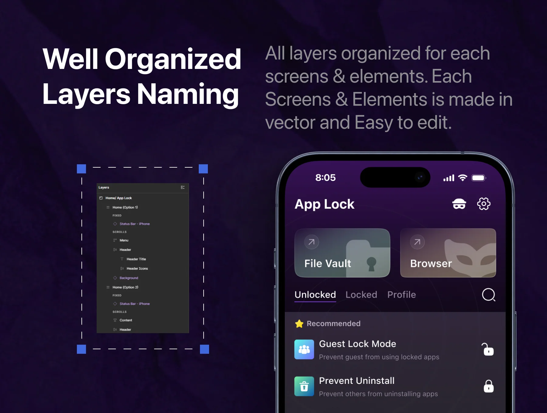 App Lock | Protect your Privacy - Mobile App UI Kit 4