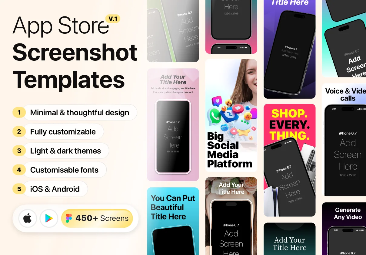 App Store Screenshot Templates & Mockups