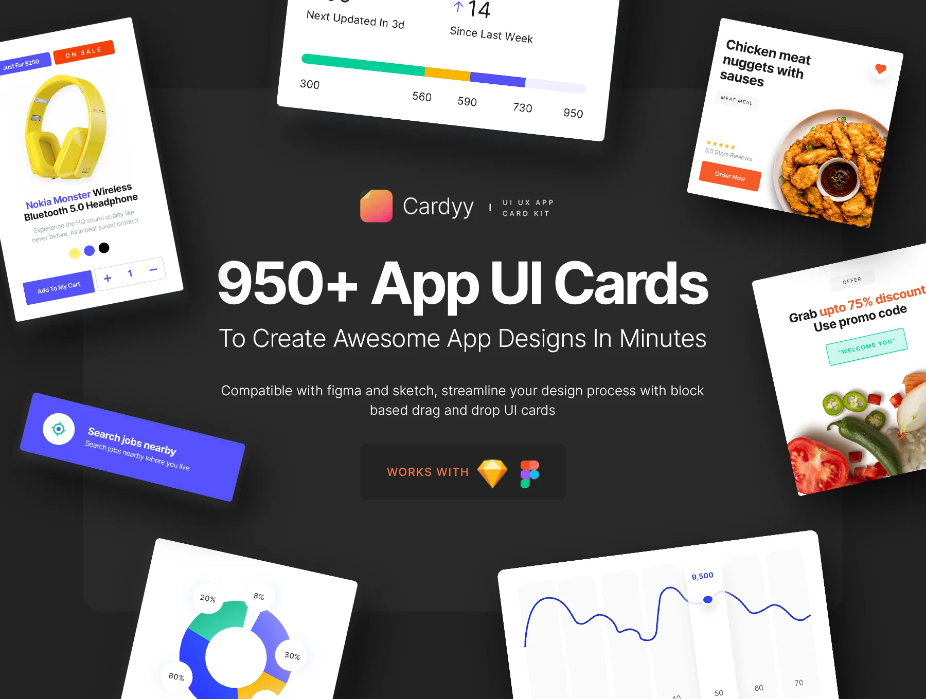 Cardyy - 950+ App UI Cards Kit