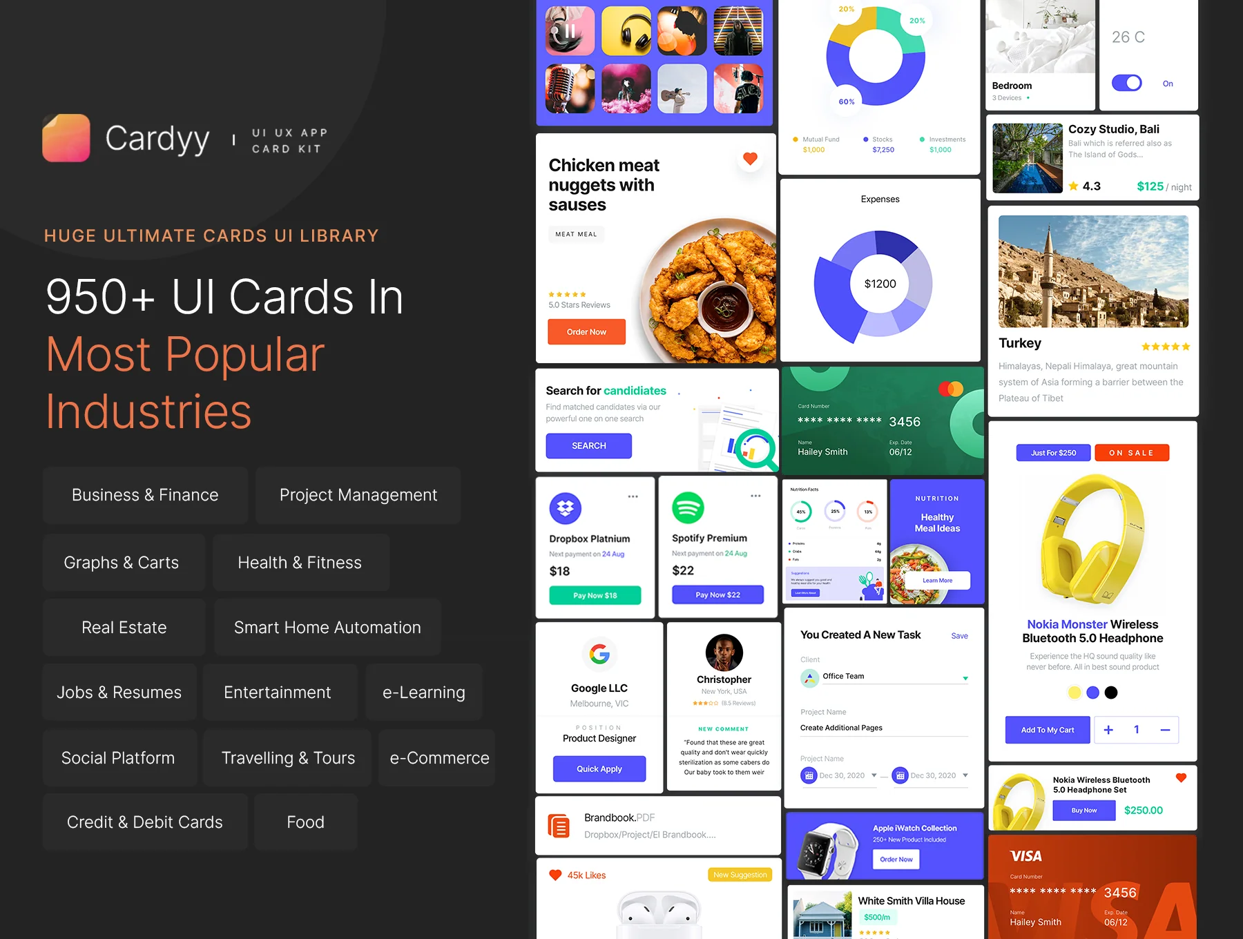 Cardyy - 950+ App UI Cards Kit 3