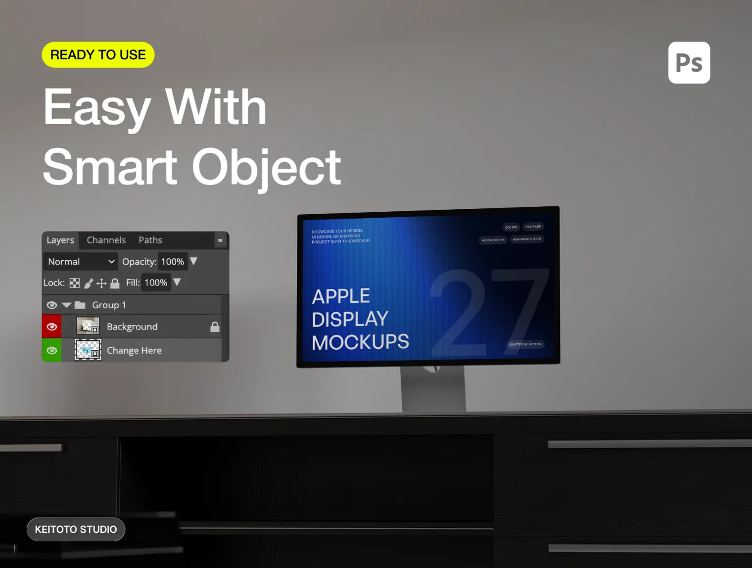 Apple Display Mockup — Architectural Desk PSD Scenes 3