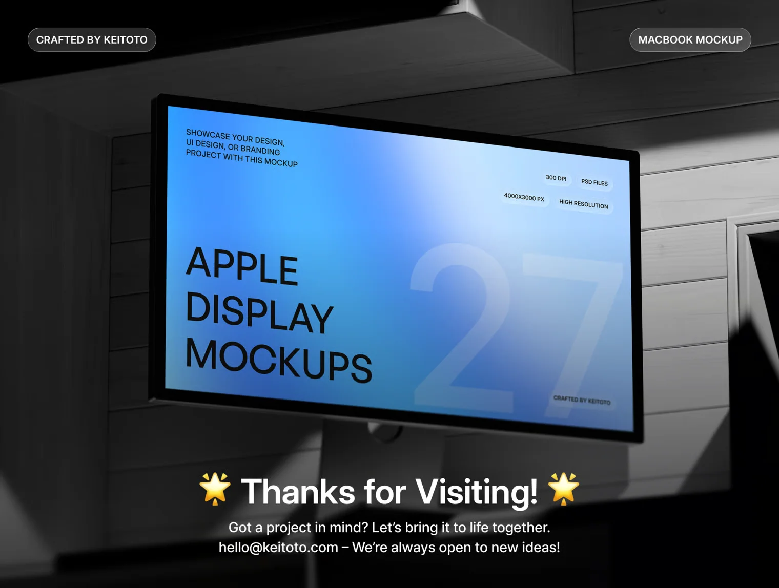 Apple Display Mockup Modern Interior PSD Scene Collection 4