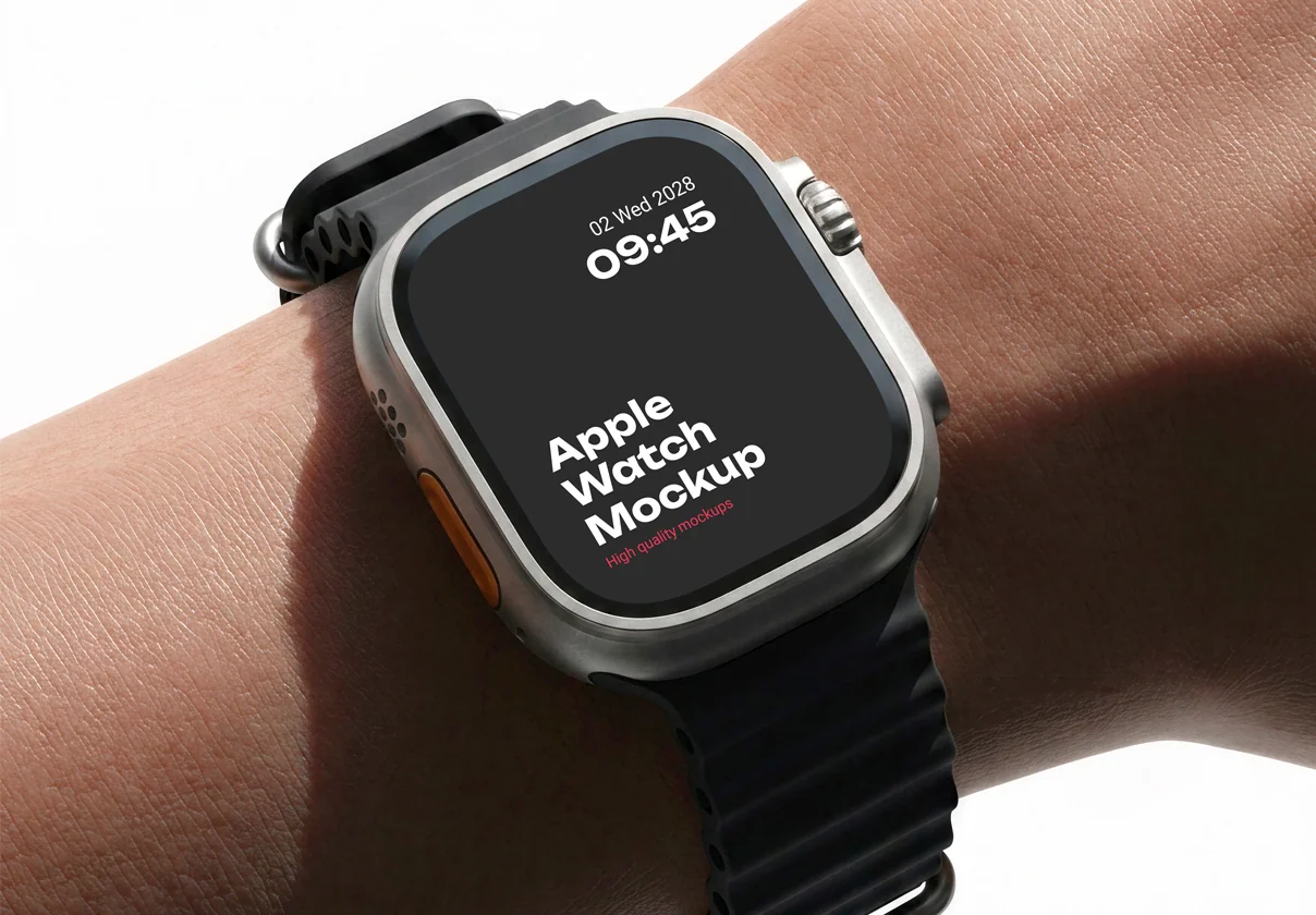 Apple Watch Ultra on a Wrist Mockup