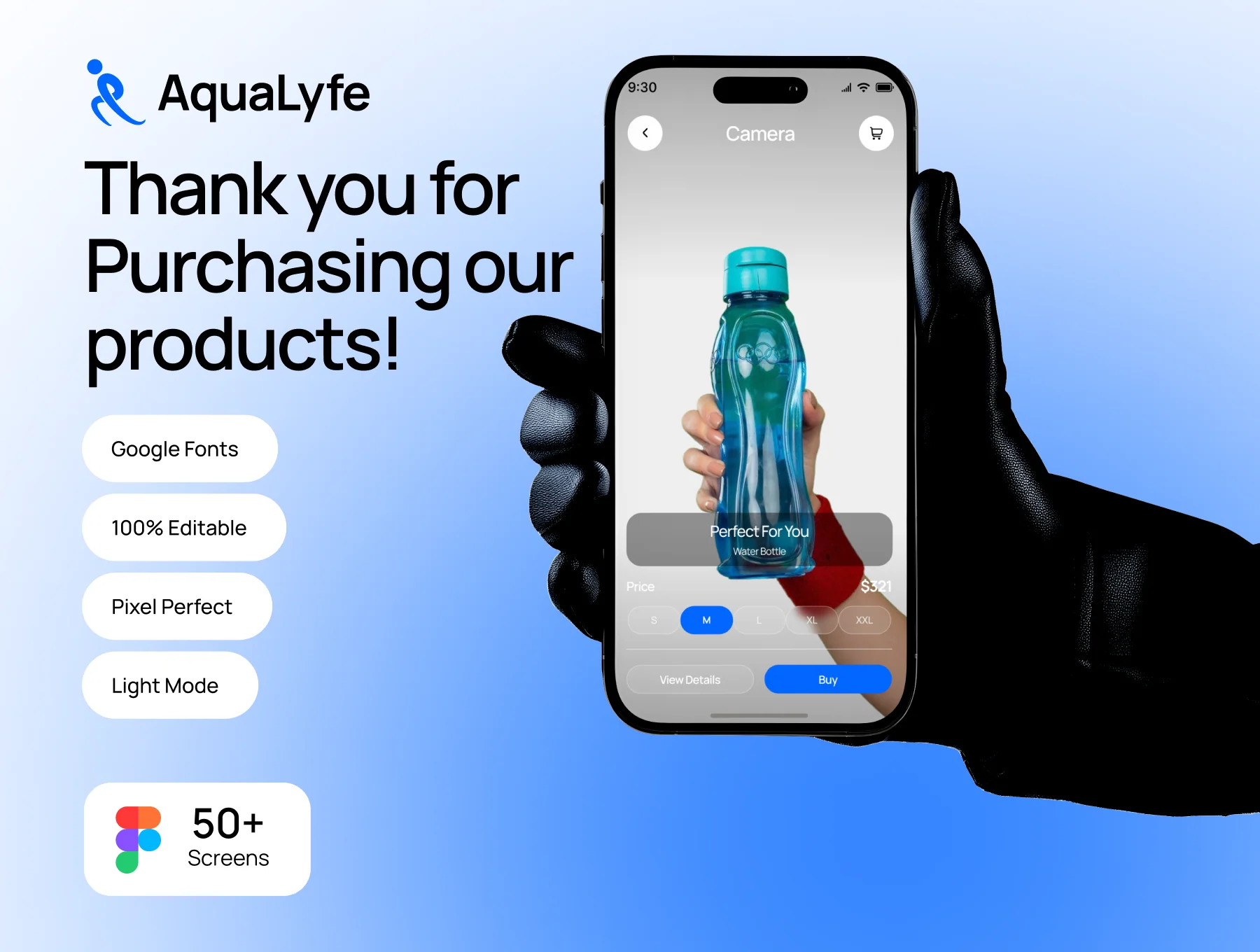 AquaLyfe – Water Bottle Store Mobile App UI Kit 3