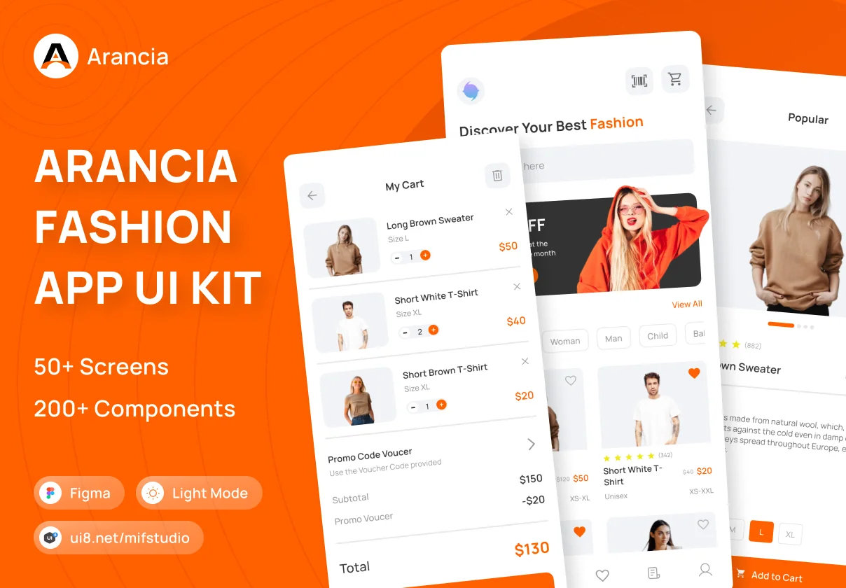 Arancia – Fashion App UI KIT