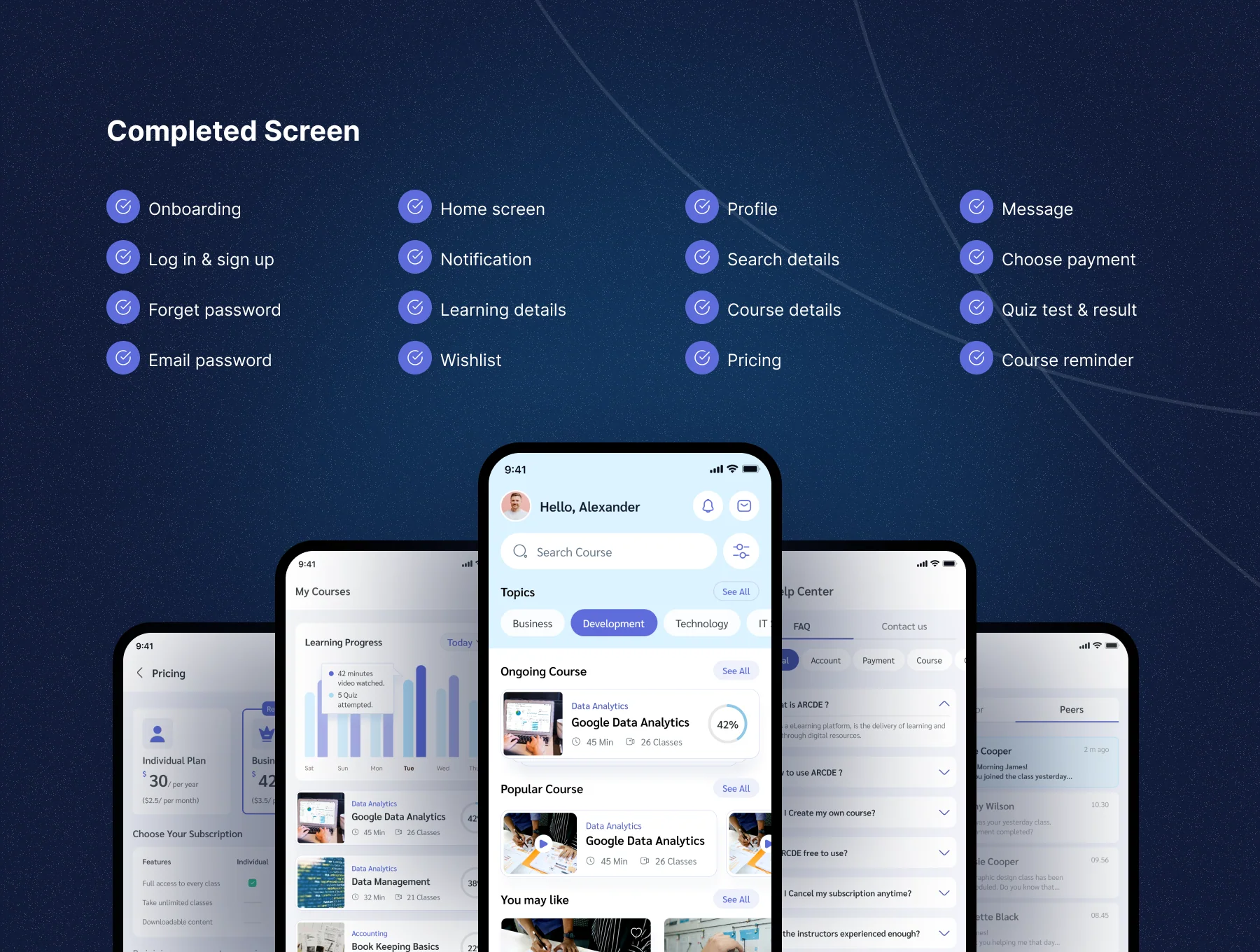 ARC E-Learning & Online Class App UI Kit 6
