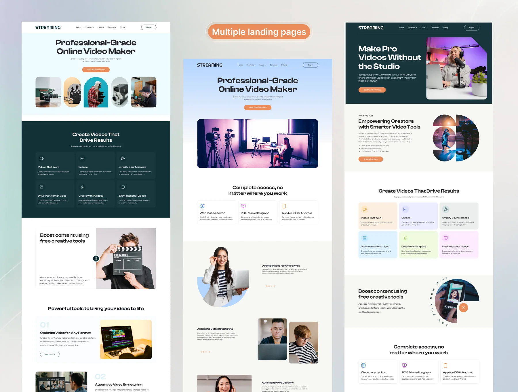 ARC - Video Editor SaaS Website Template UI Kit