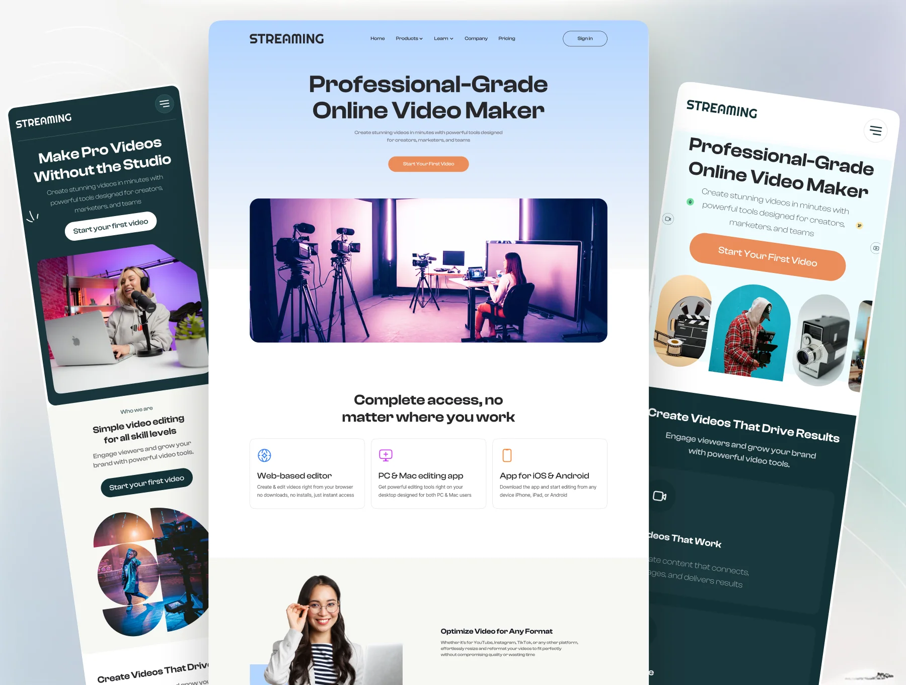 ARC - Video Editor SaaS Website Template UI Kit 4