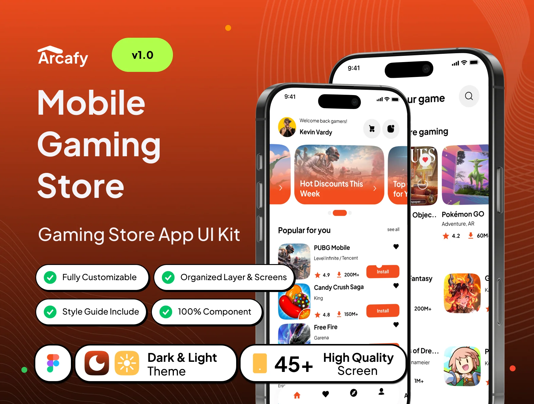Arcafy - Mobile Gaming Store App UI Kit
