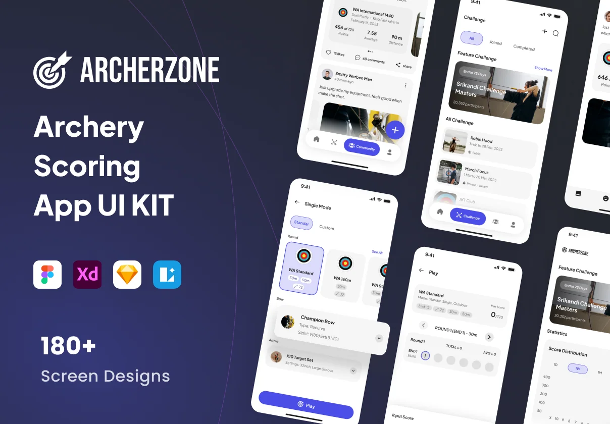 Archerzone - Archery Scoring Mobile App UI Kit