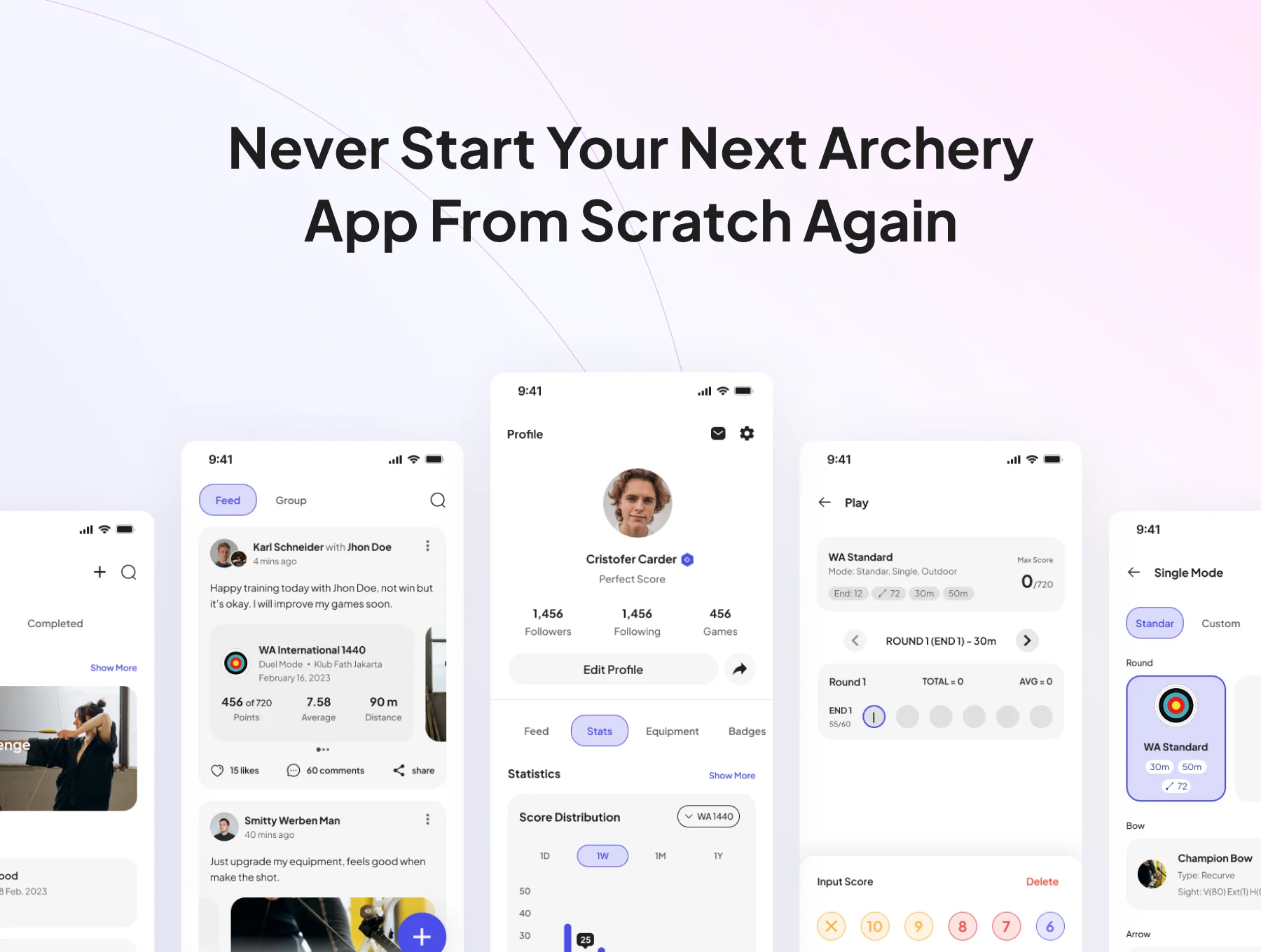 Archerzone - Archery Scoring Mobile App UI Kit 3