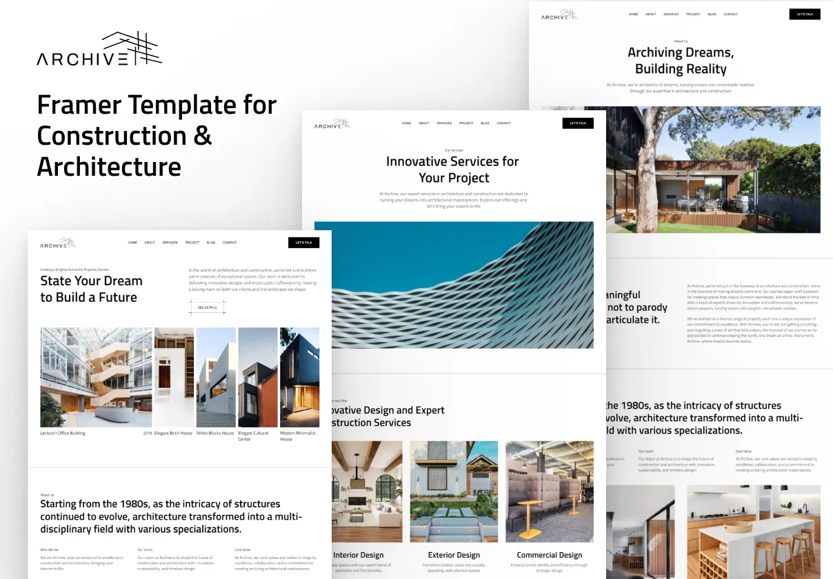 Archive - Framer Template for Construction & Architecture Website