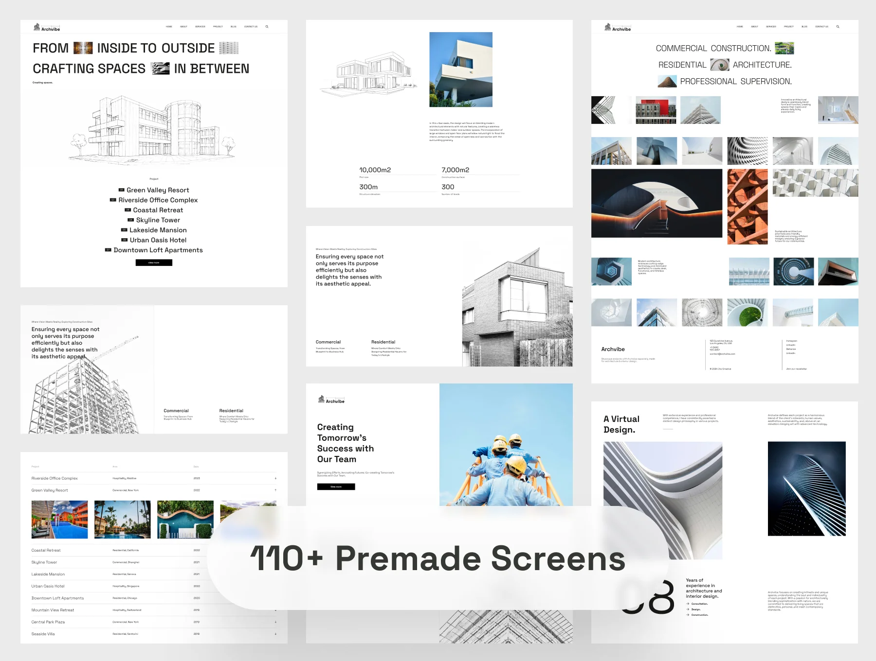 Archvibe - Architecture and Construction UI Design Kit